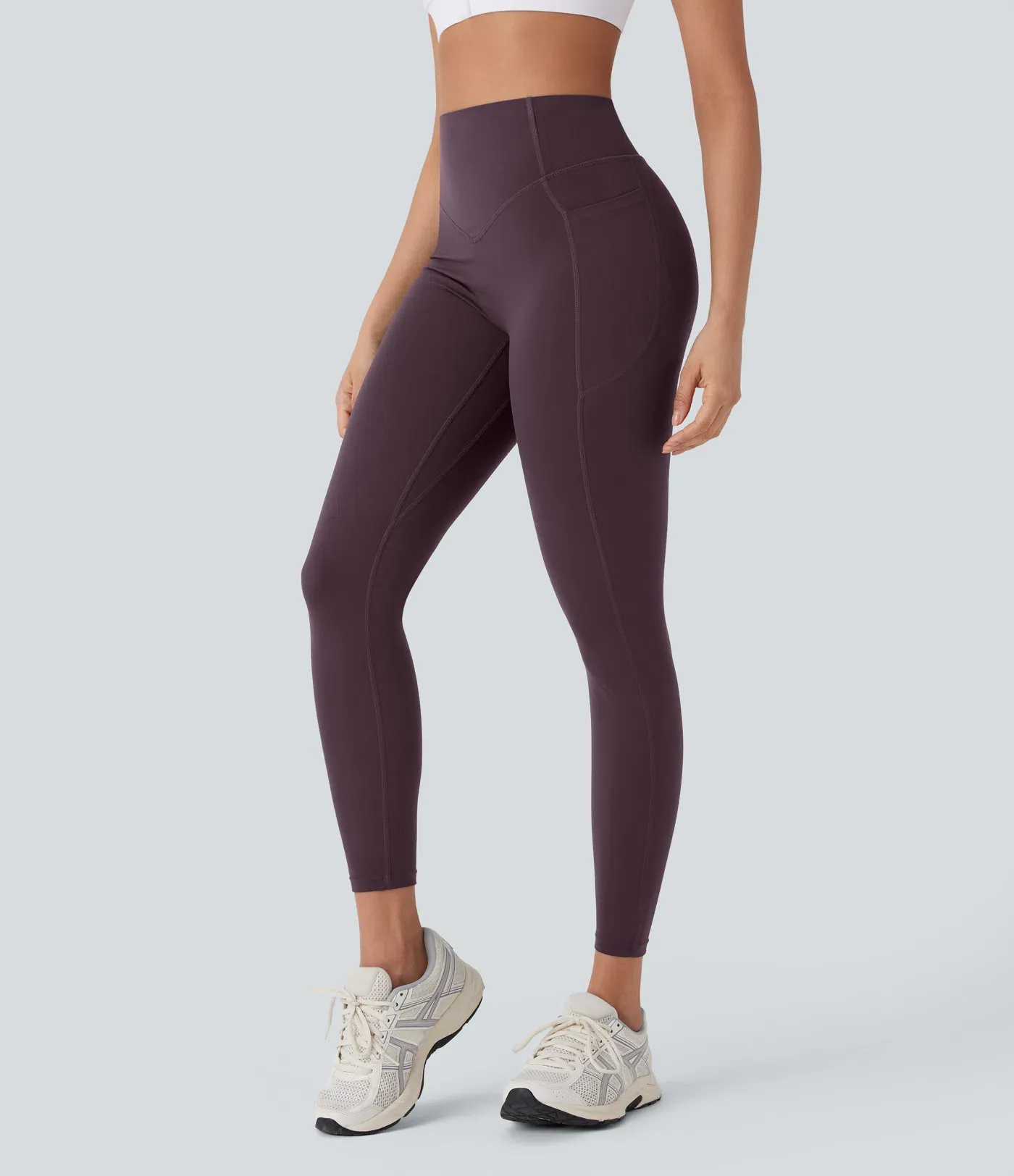 High Waisted Tummy Control Butt Lifting Ruched Pocket Shaping Yoga Leggings