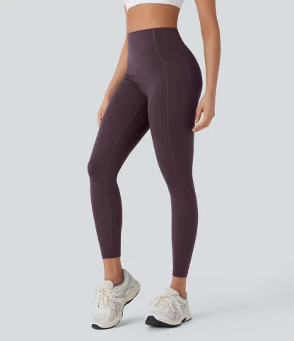 High Waisted Tummy Control Butt Lifting Ruched Pocket Shaping Yoga Leggings