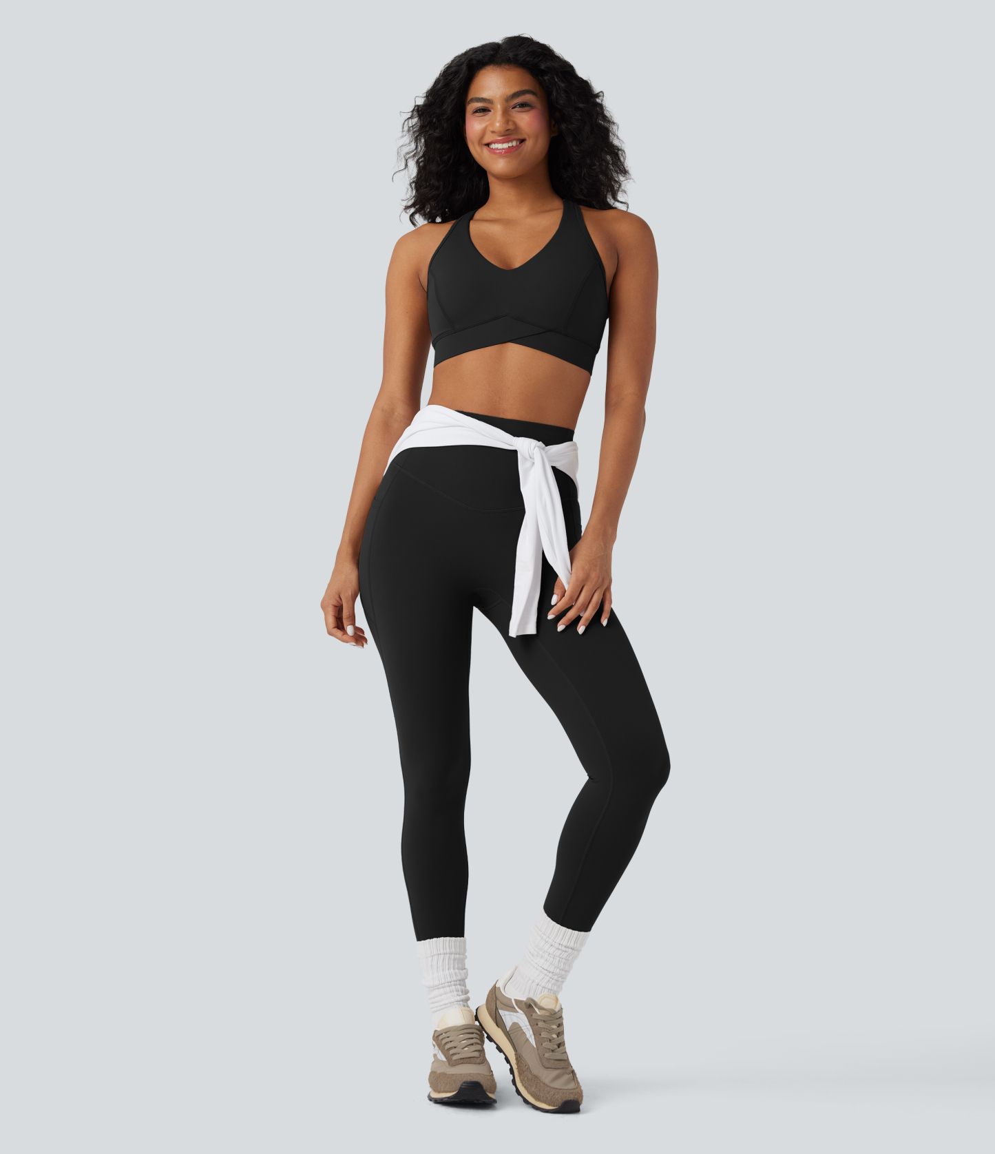 Halara UltraSculpt™ Medium Support V Neck Racerback Training Sports Bra