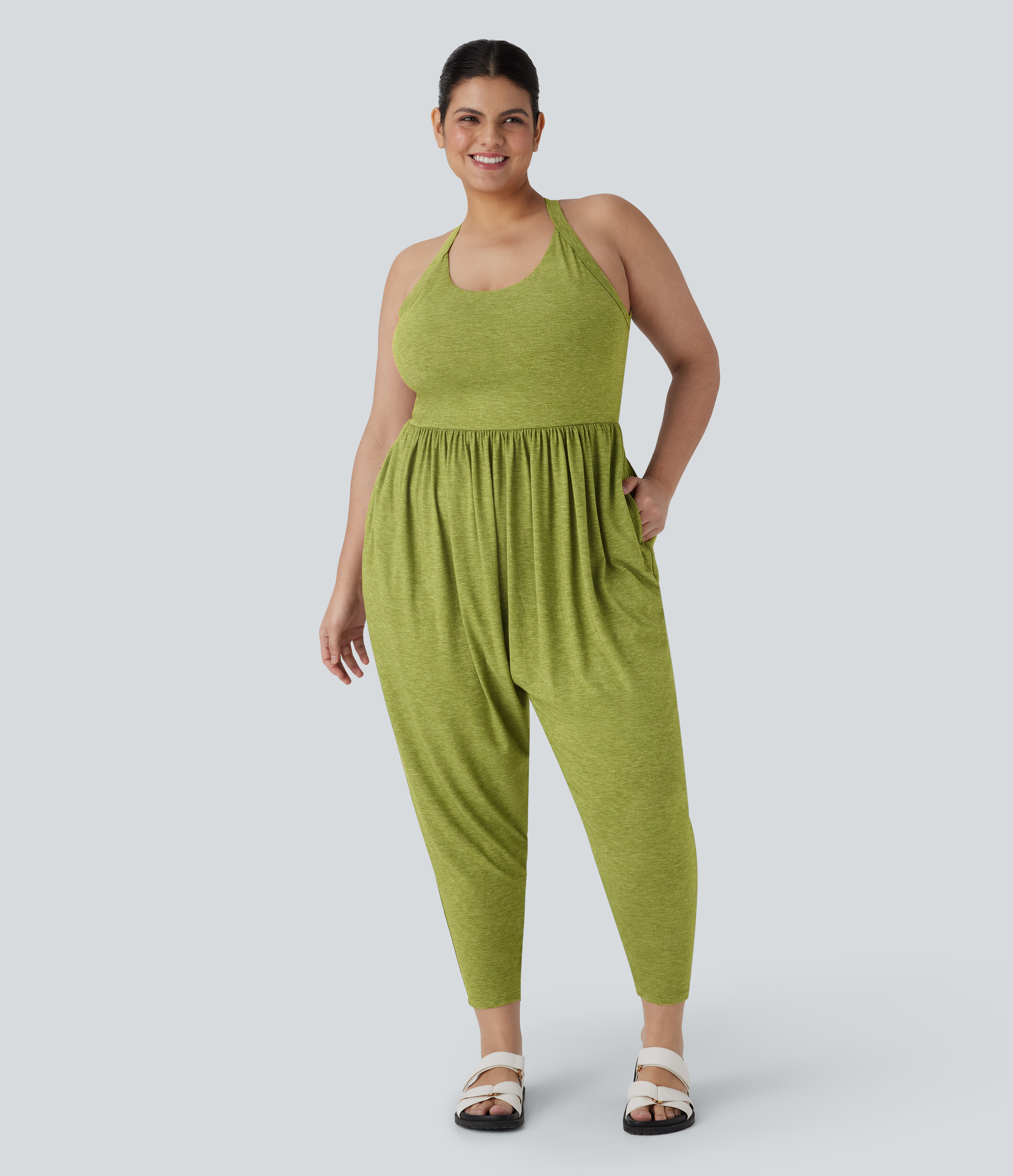 Harem Casual Plus Size Jumpsuit with Pocket-Easy Peezy Edition