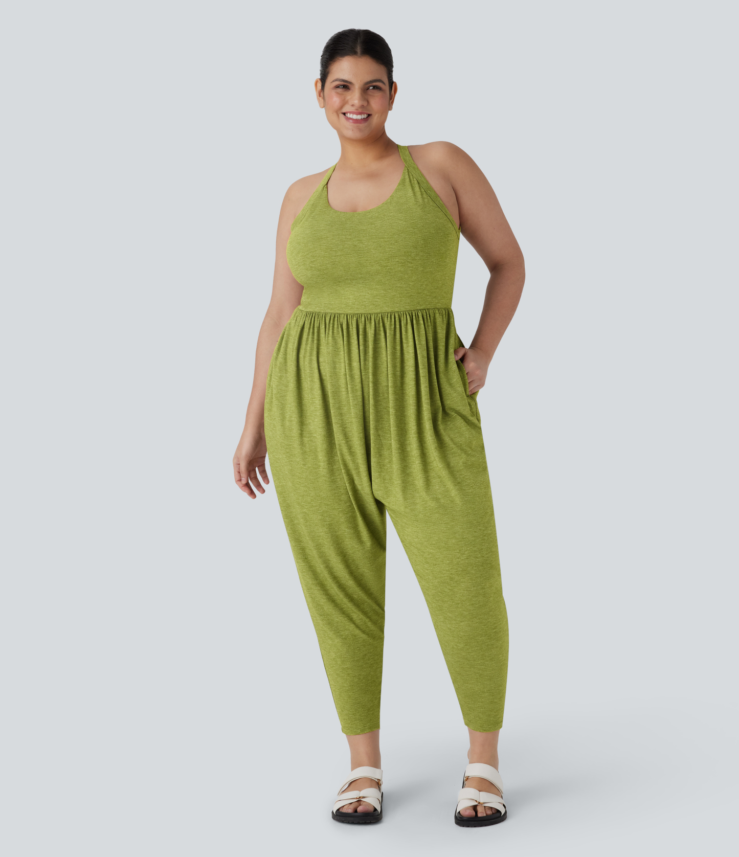Harem Casual Plus Size Jumpsuit with Pocket-Easy Peezy Edition