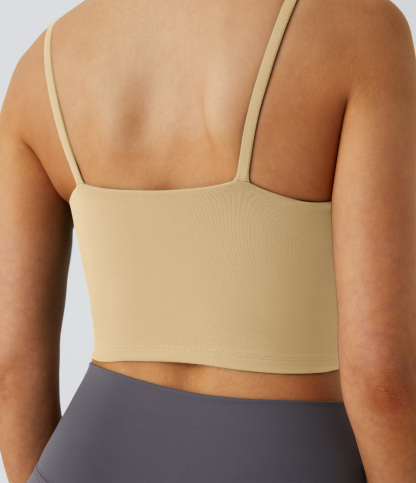 Basic Padded Workout Cropped Low Support Tank Top A-C Cups