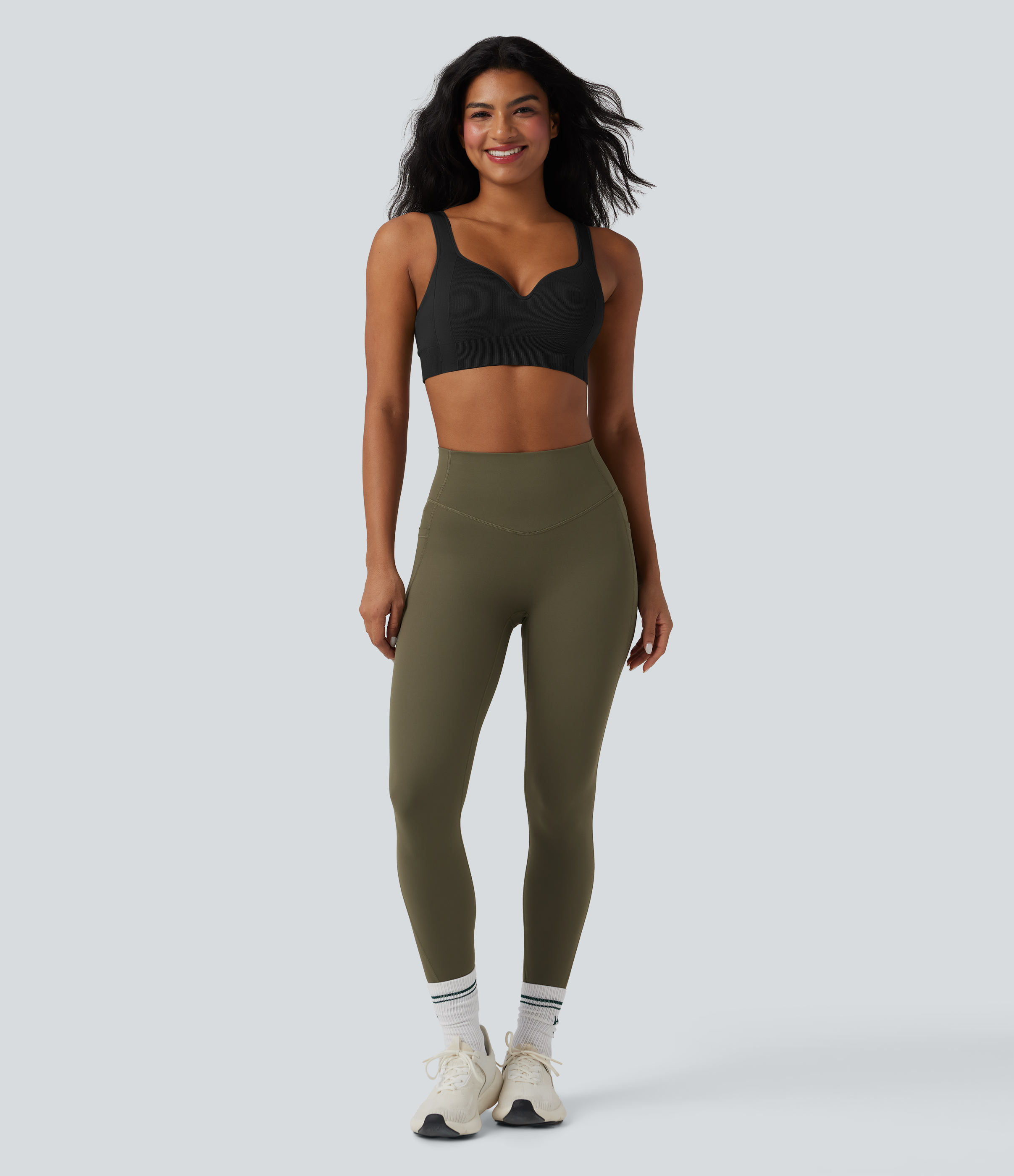 OneForm Seamless Flow Light Support Sweetheart Neck Yoga Sports Bra