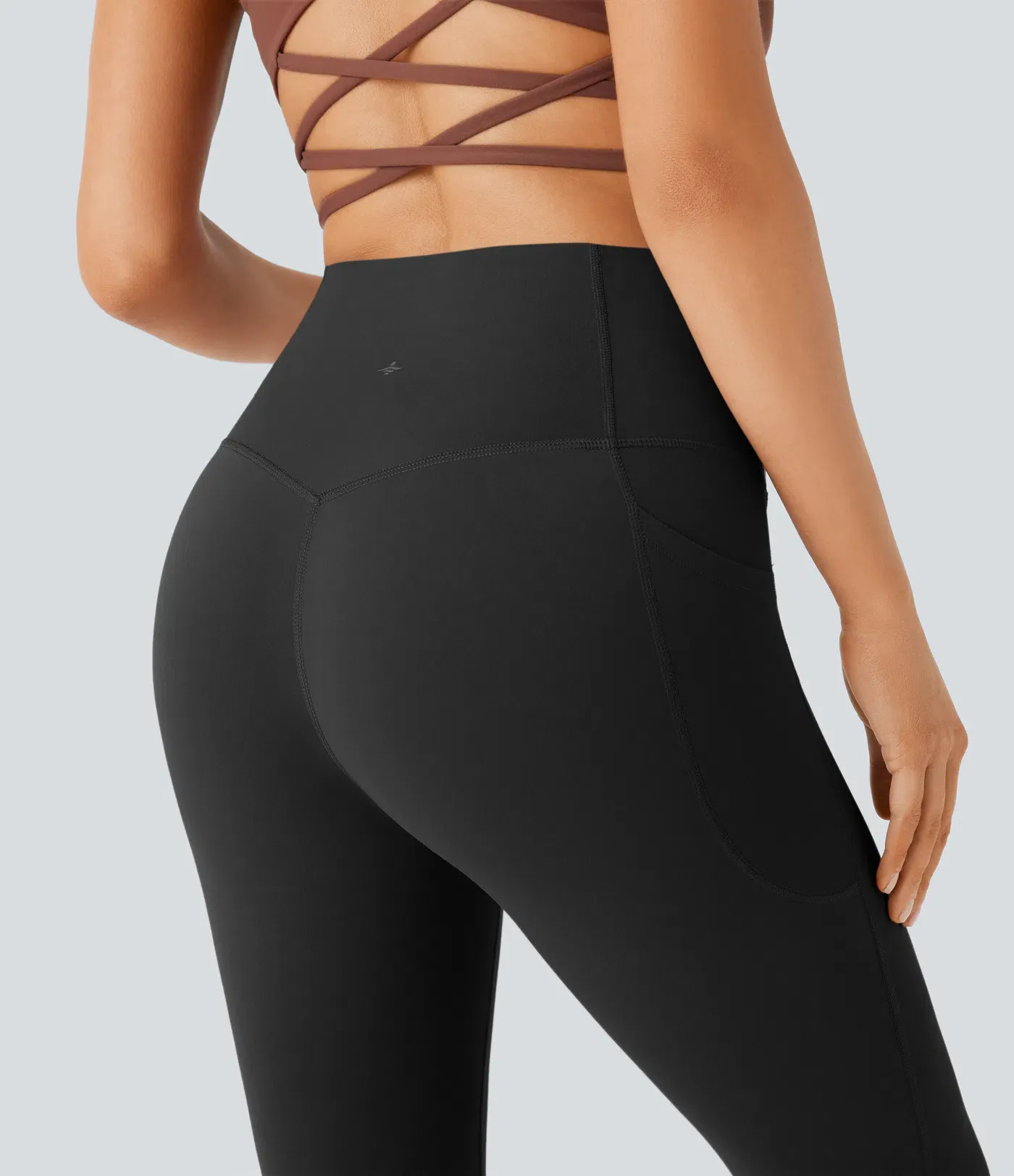 High Waisted Tummy Control Pocket Shaping Yoga Bootcut Leggings