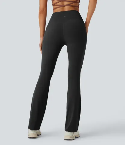 High Waisted Tummy Control Pocket Shaping Yoga Bootcut Leggings
