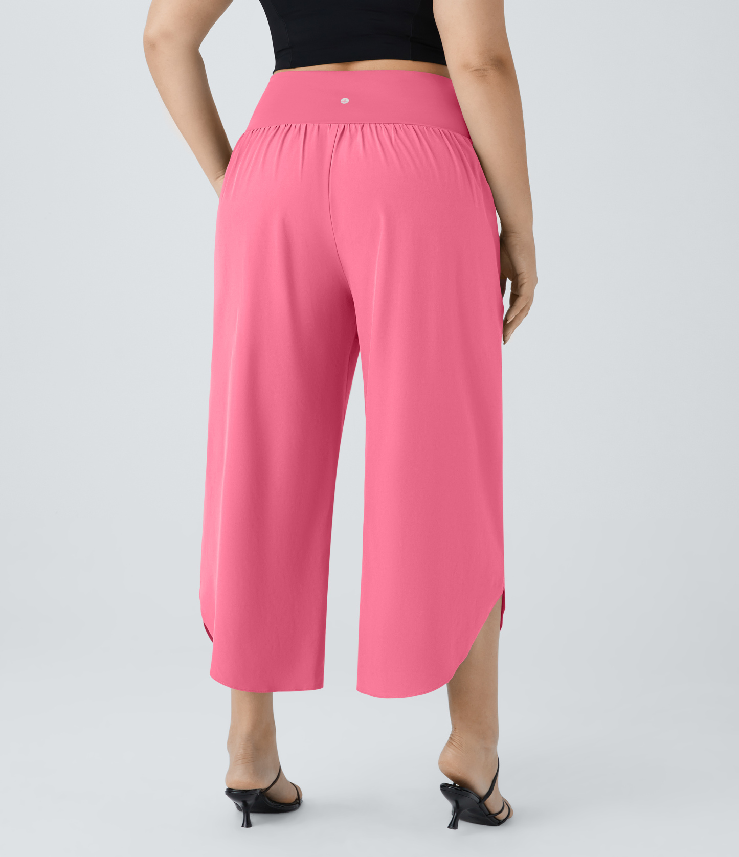 High Waisted Crossover Pocket Quick Dry Plus Size Pants