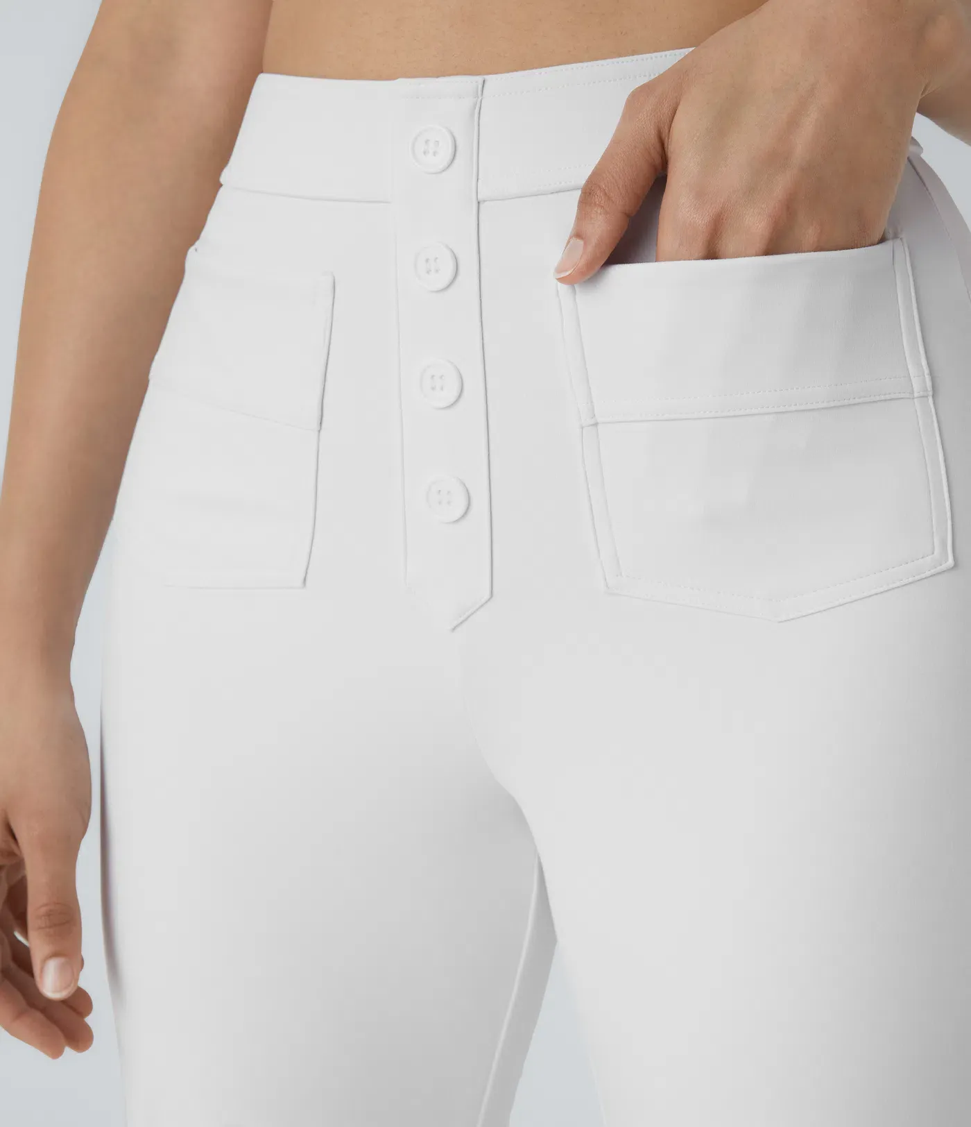 DayStretch High Waisted Pockets Straight Leg Casual Pants