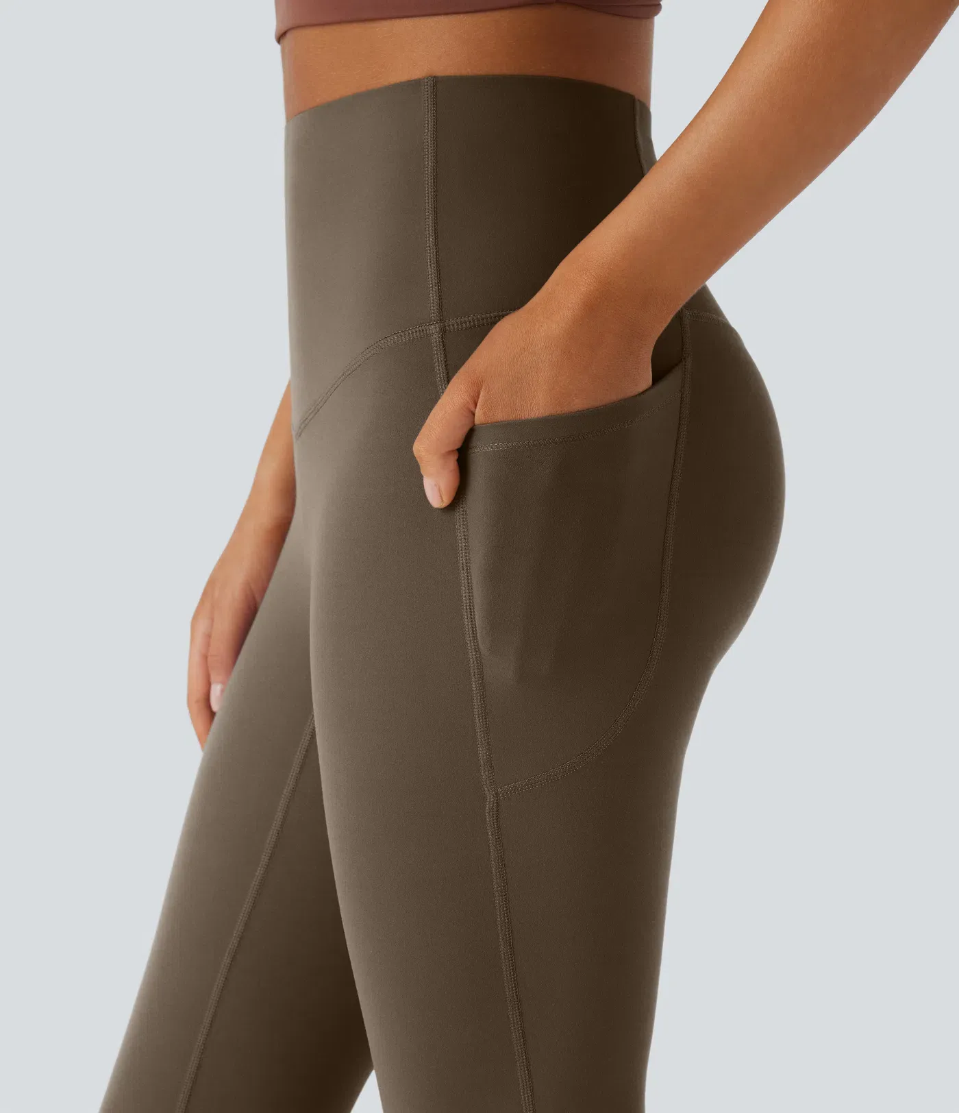 High Waisted Tummy Control Pocket Shaping Yoga Bootcut Leggings
