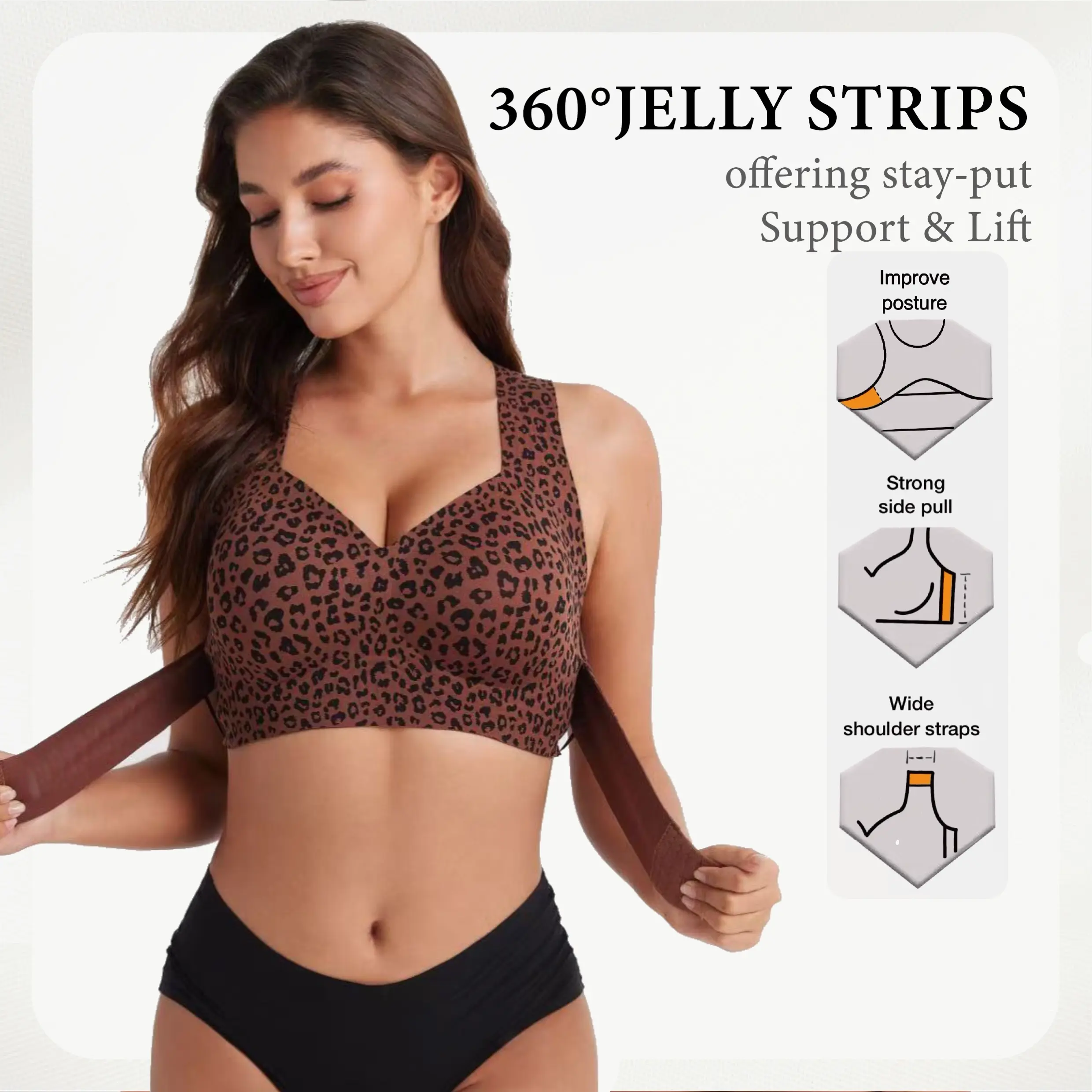 Posture Bra, women’s beige wireless bra, soft breathable non-removable molded cups, yoga fitness sportswear for gym and daily training, summer vibes bra Soft Comfy Bra Seamless Shaping Bras push up bra bras for women minimizer bra jelly bra