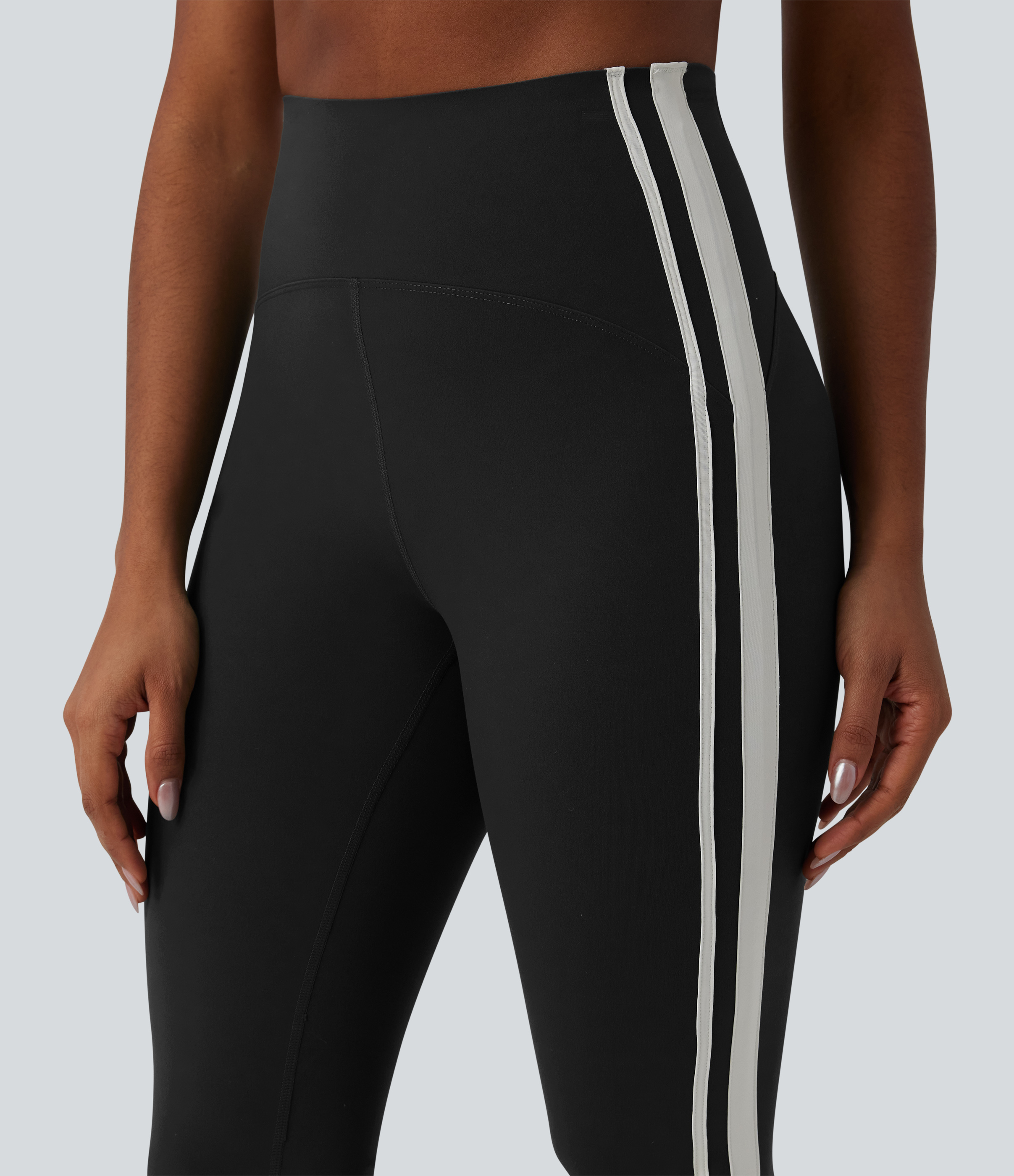 Halara UltraSculpt™ High-waisted Tummy Control Side Stripe Yoga 7/8 Flare Leggings