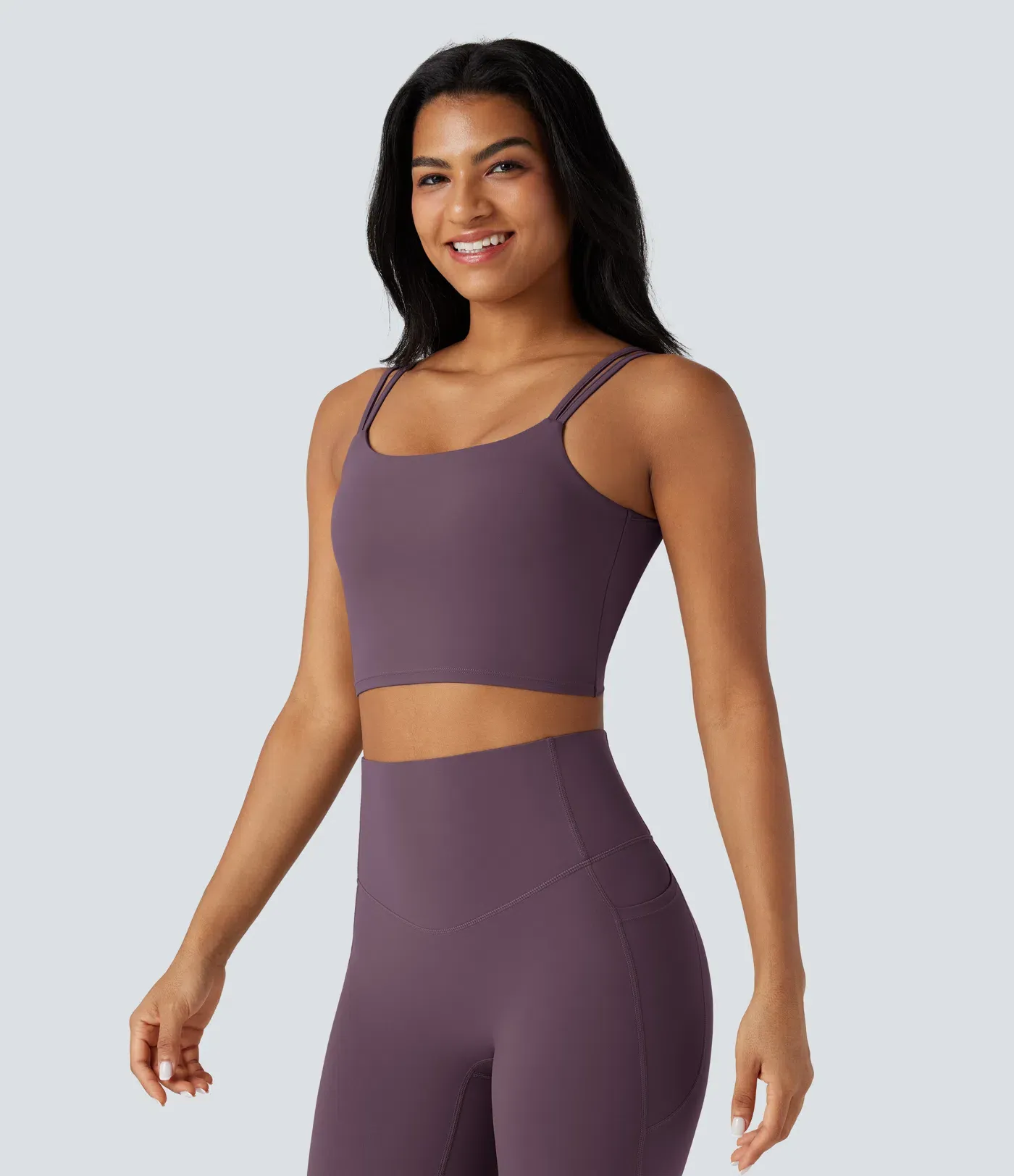 UltraSculpt™ Double Straps Twisted Backless Cropped Yoga Tank Top
