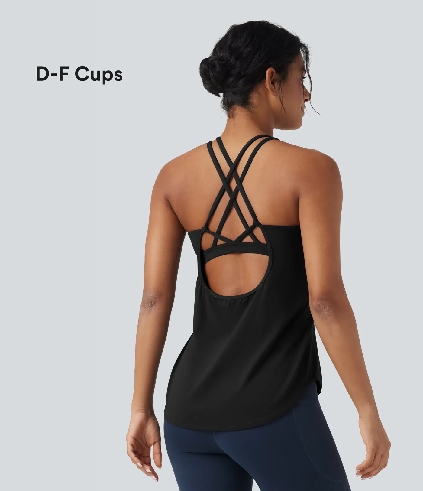 Crewneck Cross Backless Running Vest D-F Cup