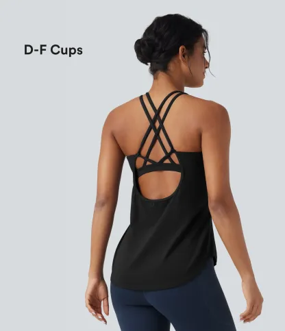 Crewneck Cross Backless Running Vest D-F Cup