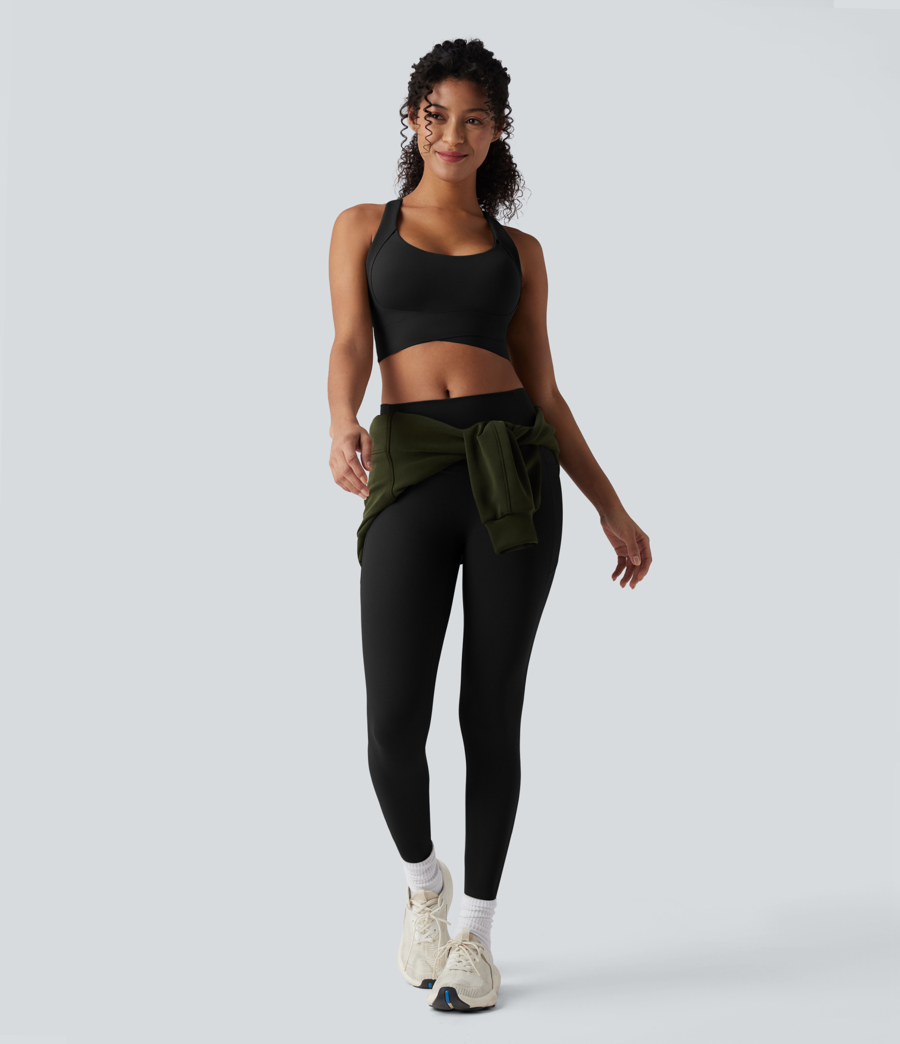 Medium Support Push-Up Crisscross Adjustable Straps Training Sports Bra