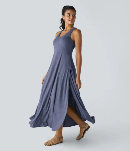 U-Neck Elegant Long Casual Sling Dress