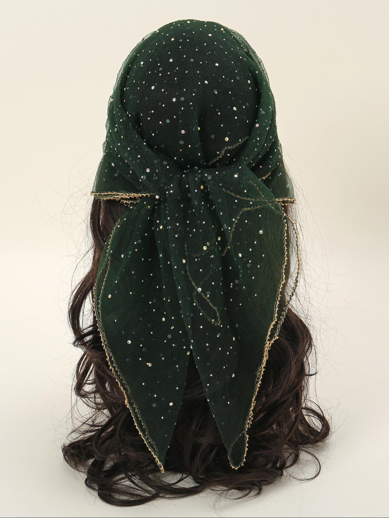 Women's Glitter Decor Scarf, Elegant Scarf for Daily Wear, Casual Trendy Scarf for Women, Trendy All-match & Exquisite Scarf for Birthday Gift, Scarf for Hair