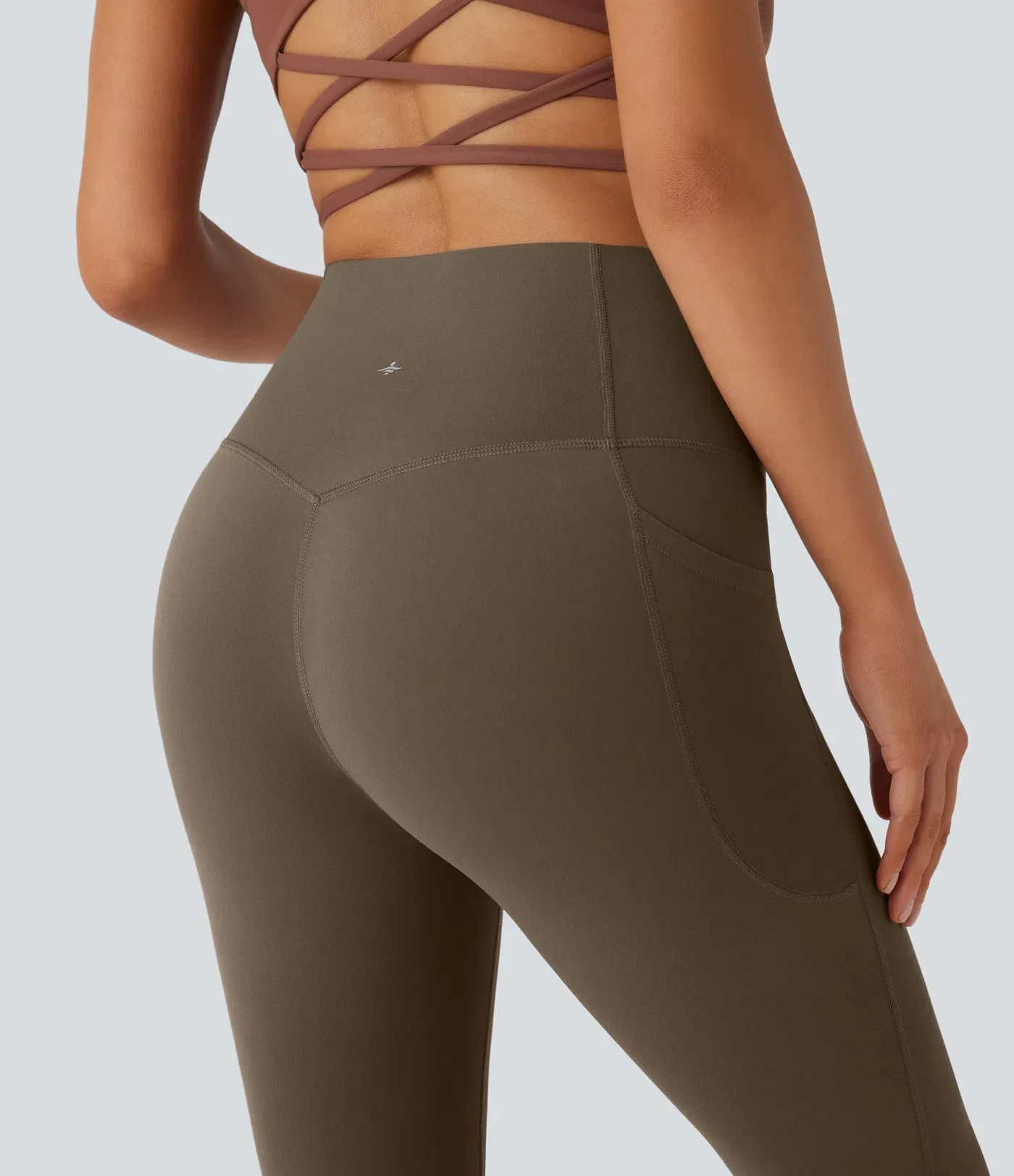 High Waisted Tummy Control Pocket Shaping Yoga Bootcut Leggings