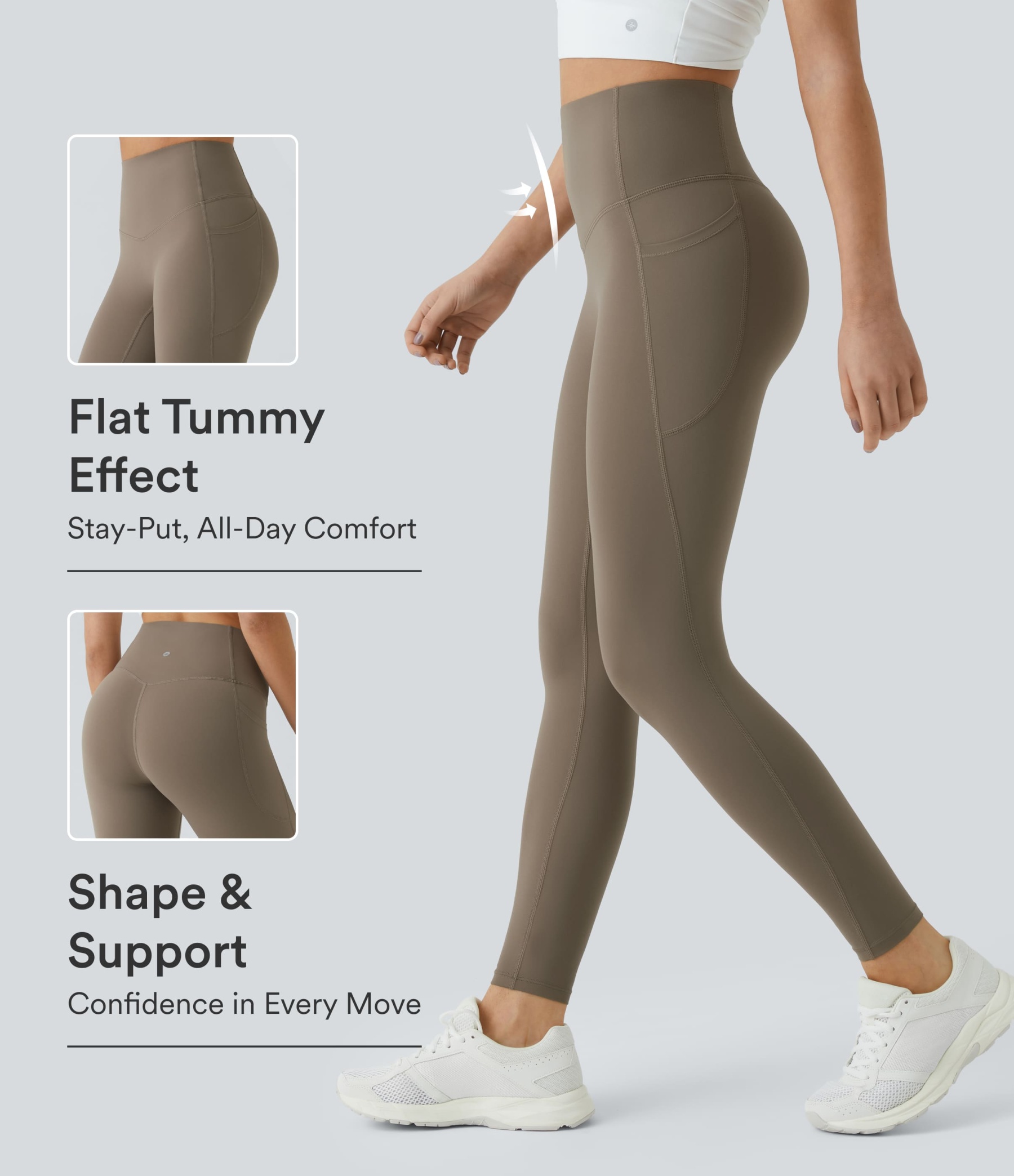 High Waisted Tummy Control Pocket Shaping Training Leggings