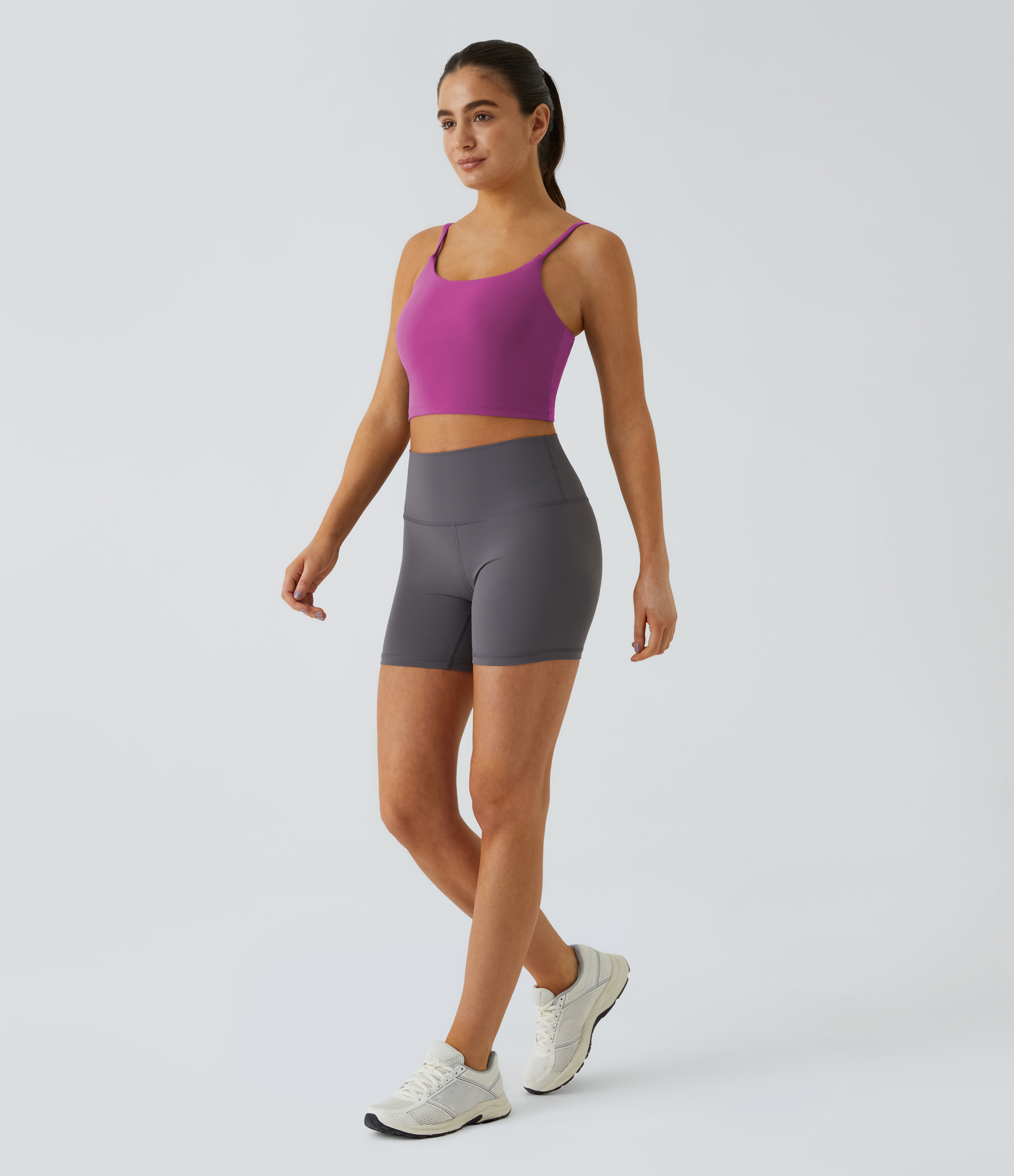 Basic Padded Workout Cropped Low Support Tank Top A-C Cups