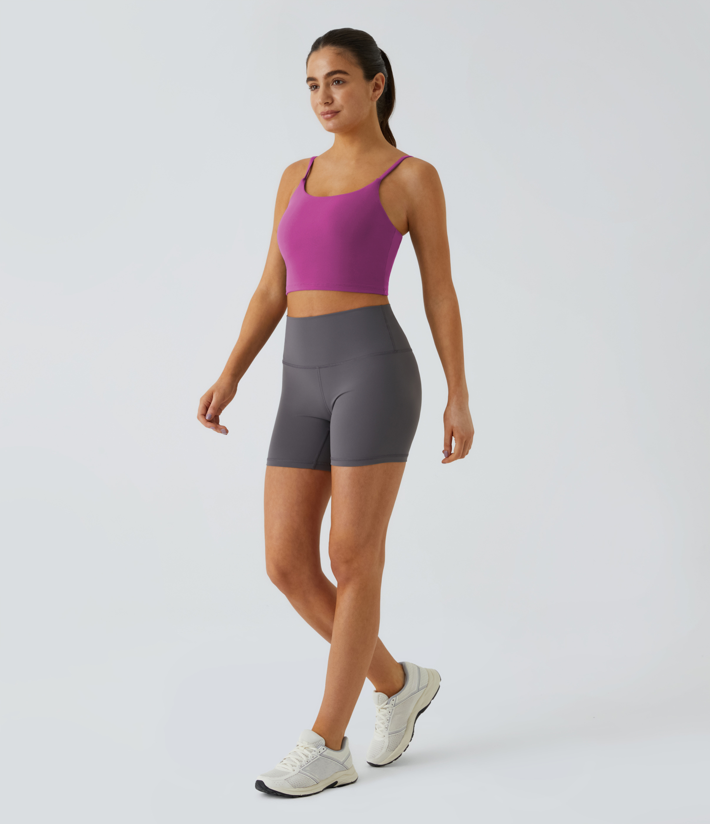 Basic Padded Workout Cropped Low Support Tank Top A-C Cups
