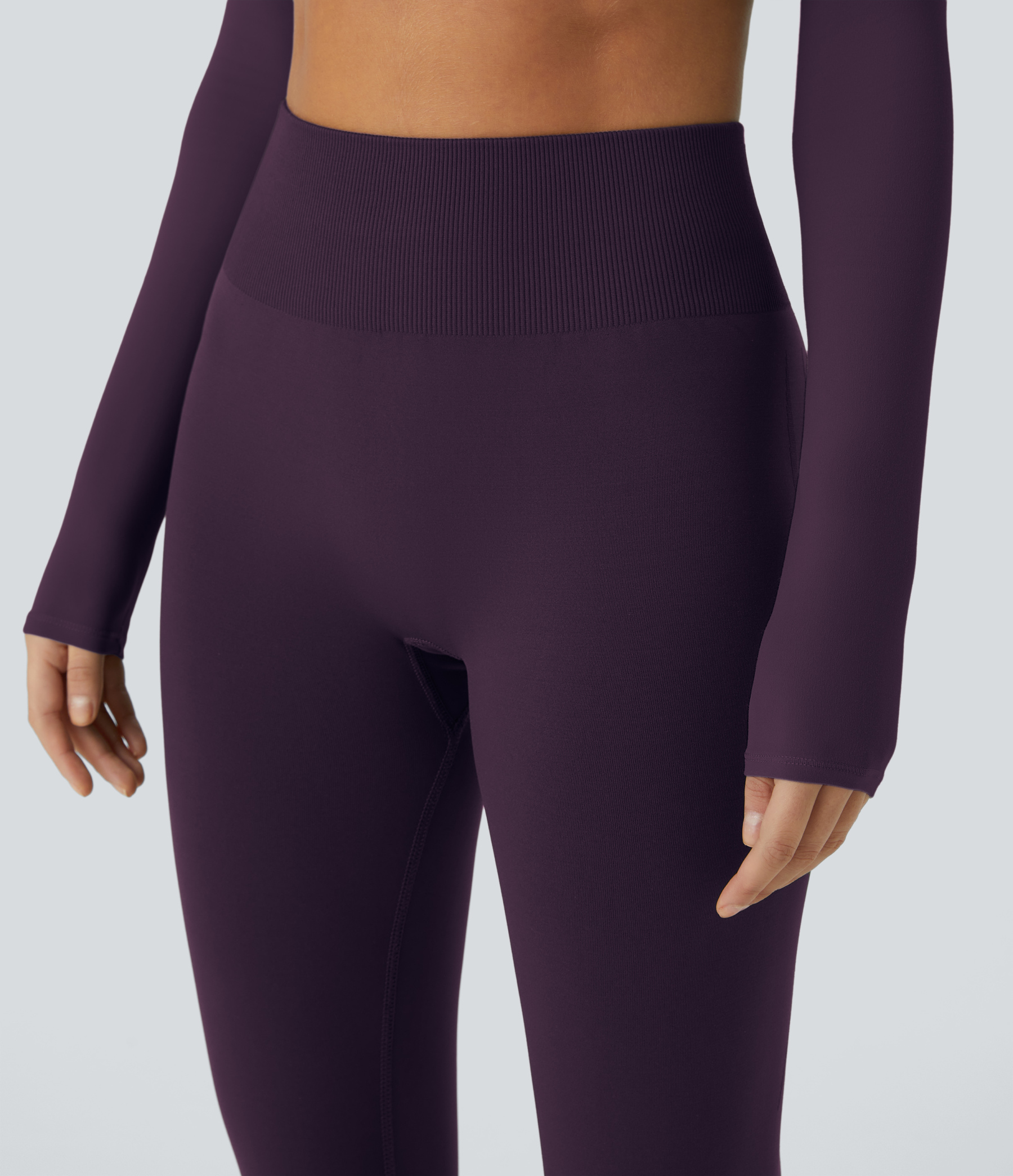 Seamless Flow Mid Rise Tummy Control Butt Lifting Yoga Leggings