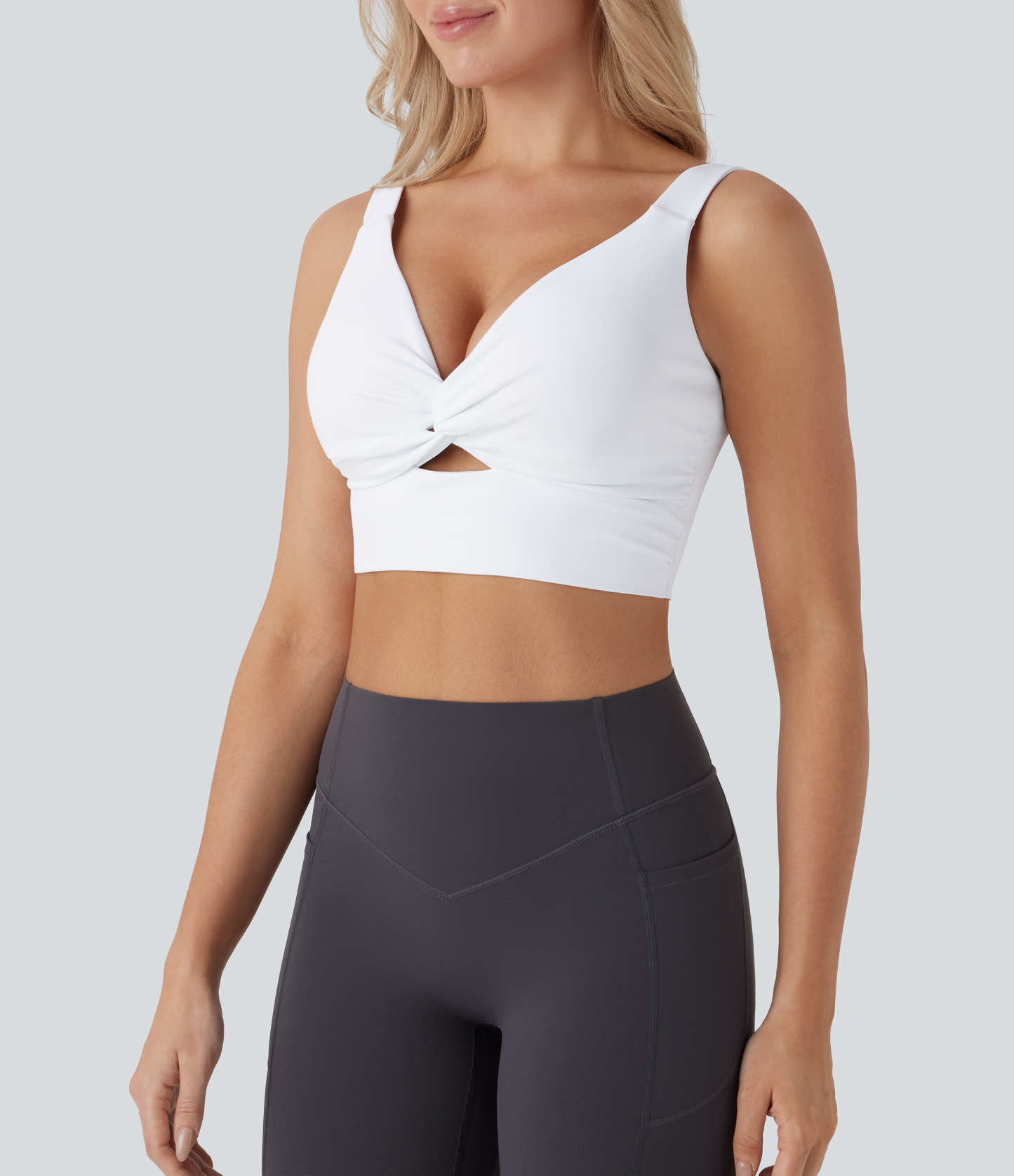 SoftlyZero™ Airy Low Support Cut Out Cool Touch Yoga Sports Bra D-F Cups-UPF50+