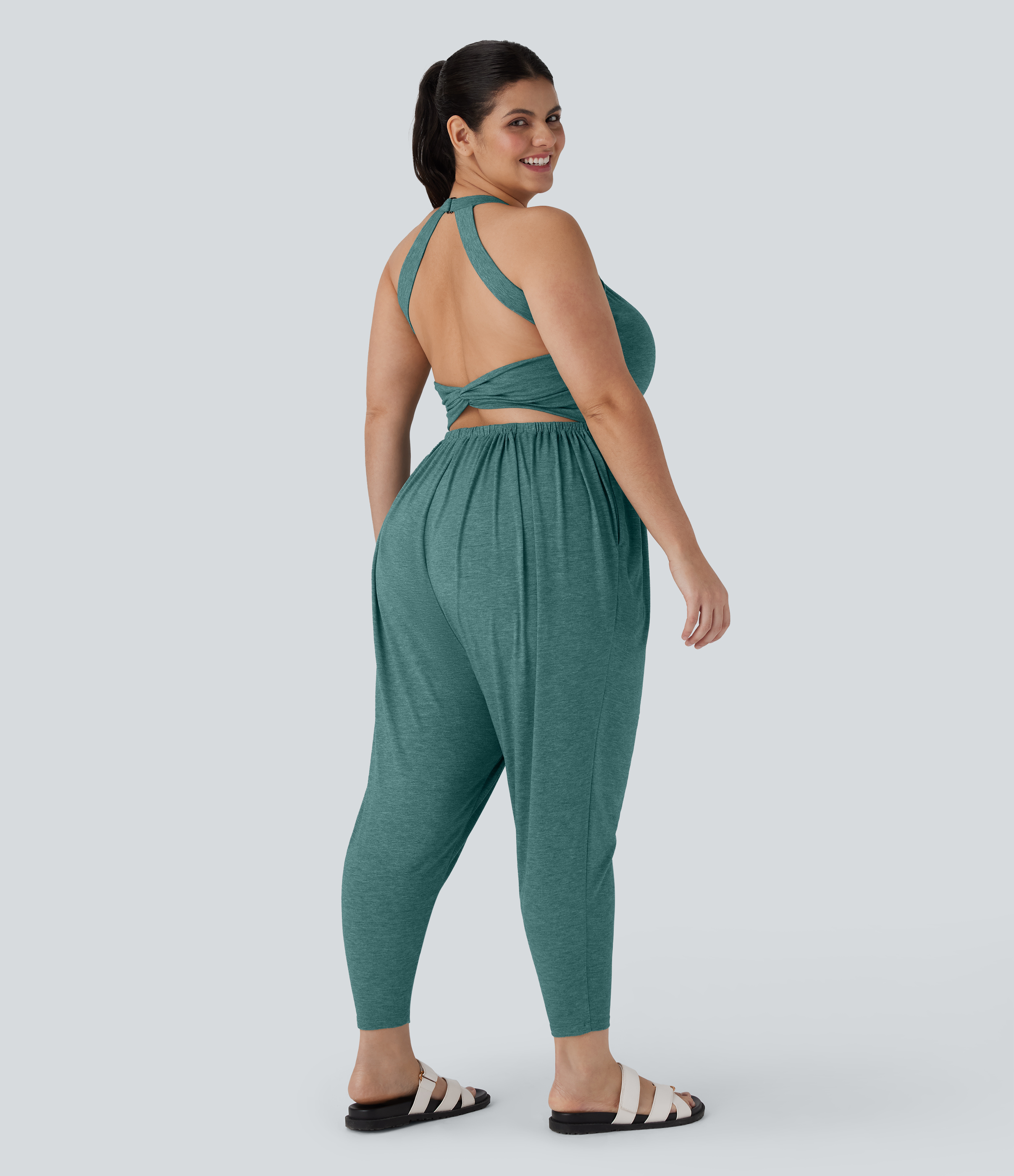 Harem Casual Plus Size Jumpsuit with Pocket-Easy Peezy Edition