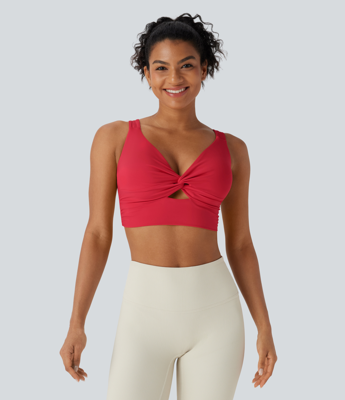 SoftlyZero™ Airy Low Support Cut Out Cool Touch Yoga Sports Bra D-F Cups-UPF50+