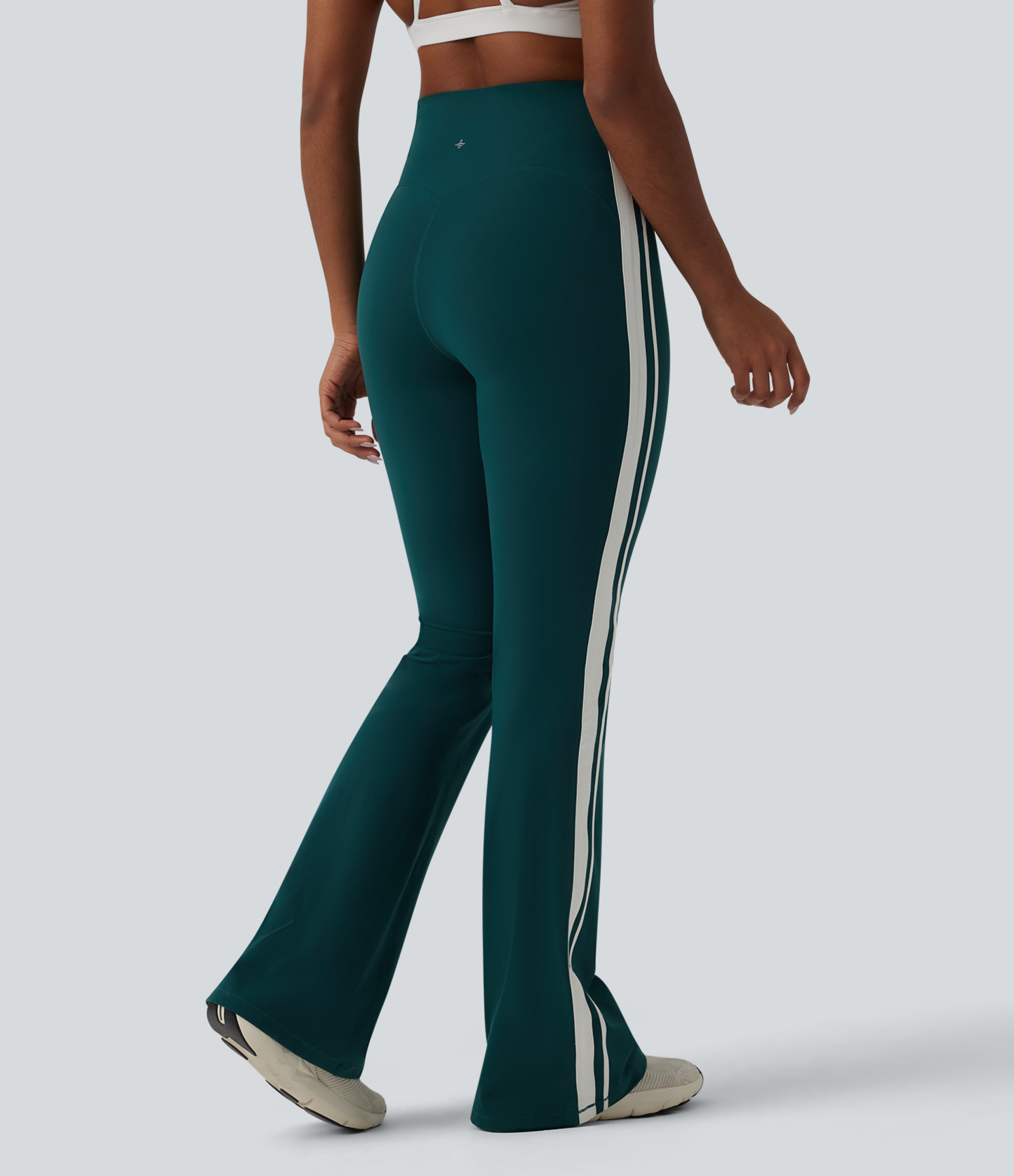 Halara UltraSculpt™ High-waisted Tummy Control Side Stripe Yoga 7/8 Flare Leggings
