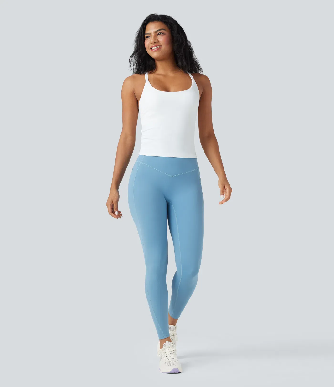 Round Neck Cross Backless Cross Hem Yoga Camisole