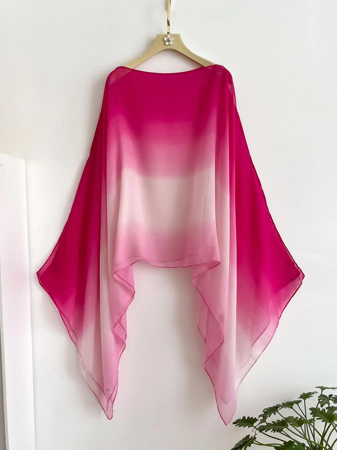 Women's Ombre Print Viscose Shawl, Casual Versatile Summer Scarf for All Seasons, Fashion Modern Accessory for Women & Girls