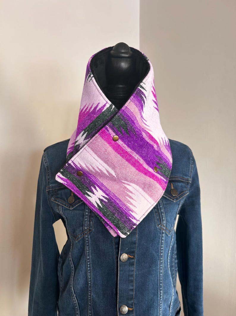 Western Red Aztec Warm Neck Hood