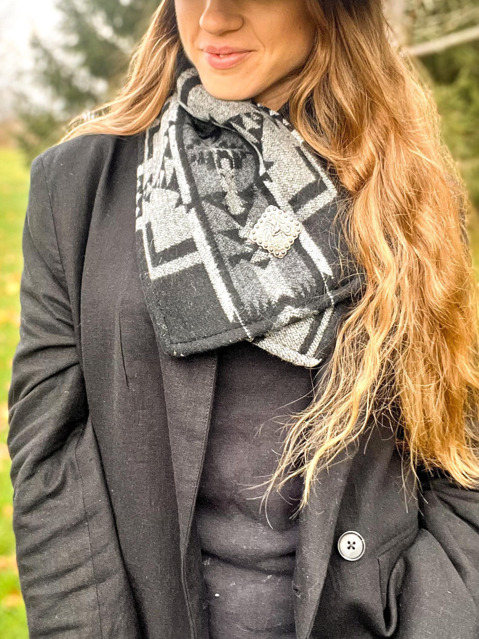 Western Cowboy Black Warm Neck Hood