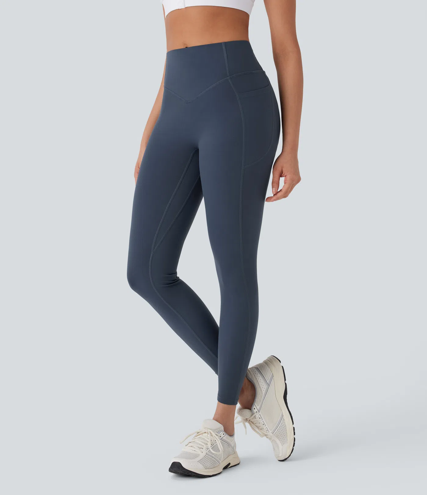High Waisted Tummy Control Butt Lifting Ruched Pocket Shaping Yoga Leggings