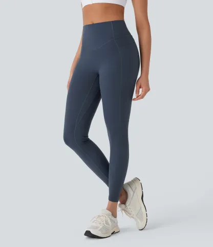 High Waisted Tummy Control Butt Lifting Ruched Pocket Shaping Yoga Leggings