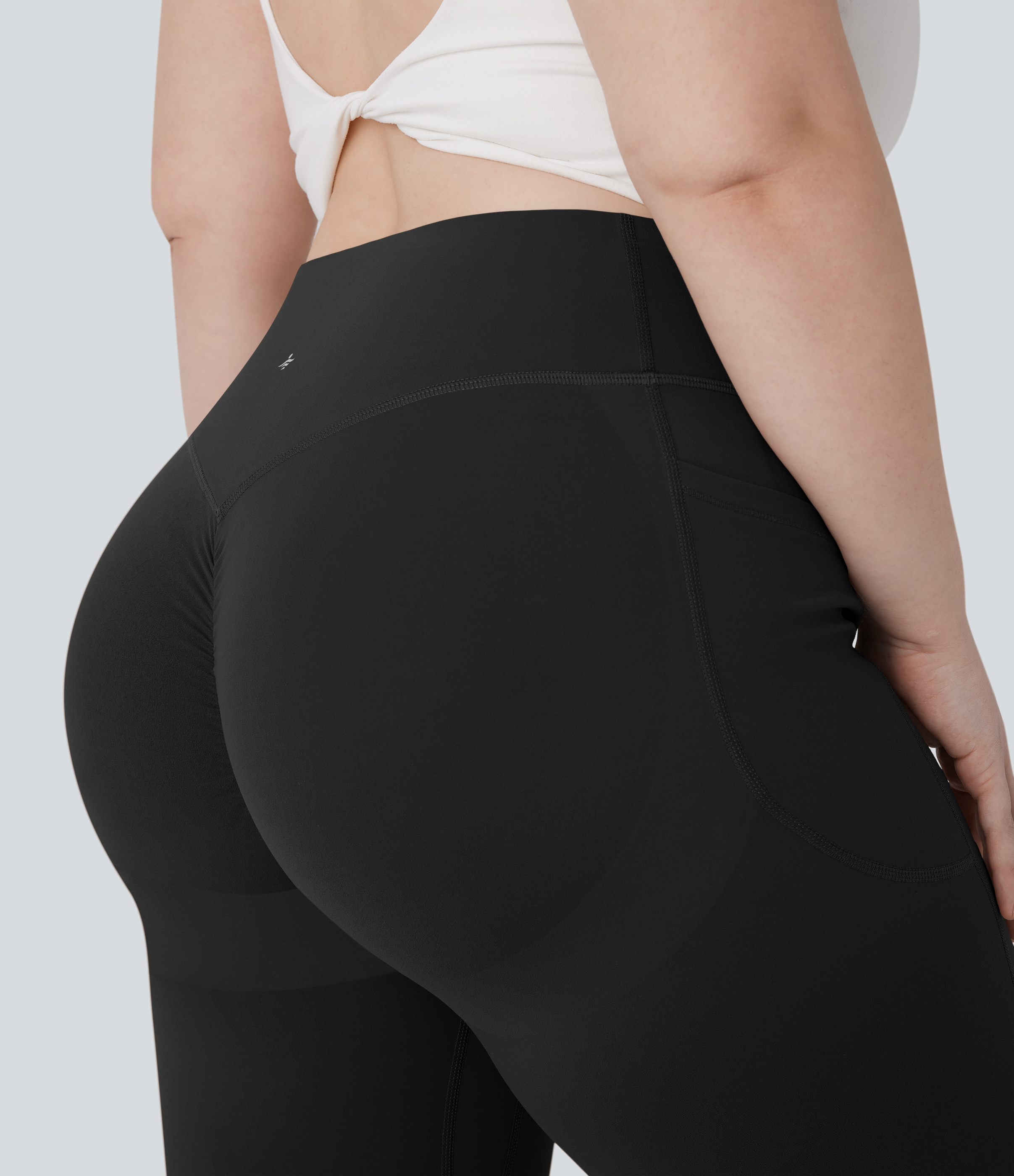 High Waisted Scrunch Butt Lifting Tummy Control Pocket Shaping Yoga Bootcut Plus Size Leggings