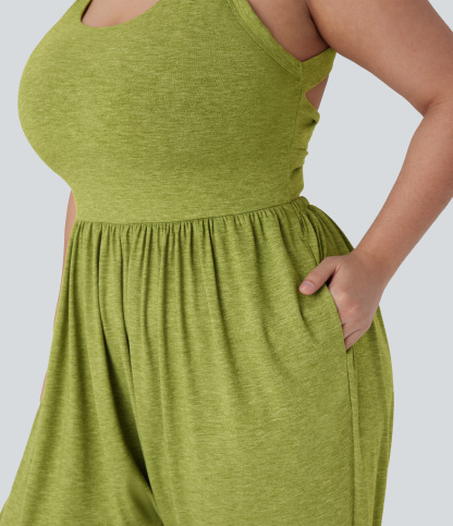 Harem Casual Plus Size Jumpsuit with Pocket-Easy Peezy Edition