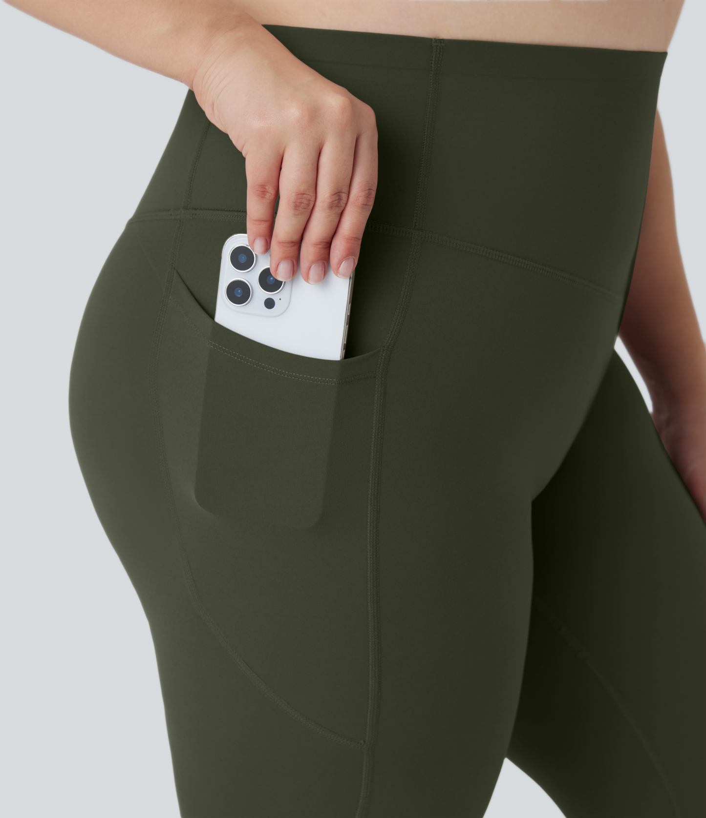 Plus Size High Waisted Butt Lifting Tummy Control Shaping Training Leggings with Pockets