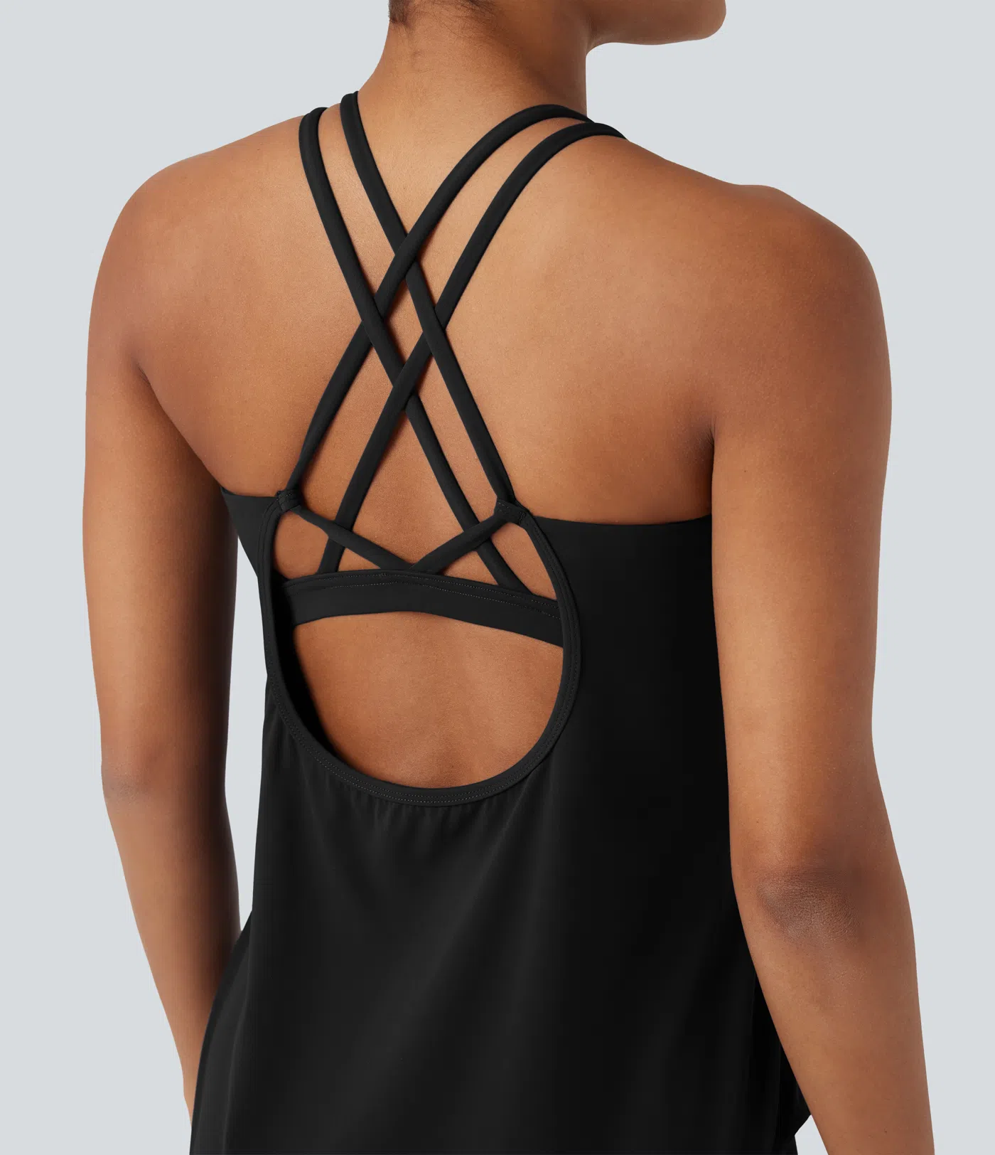Crewneck Cross Backless Running Vest D-F Cup