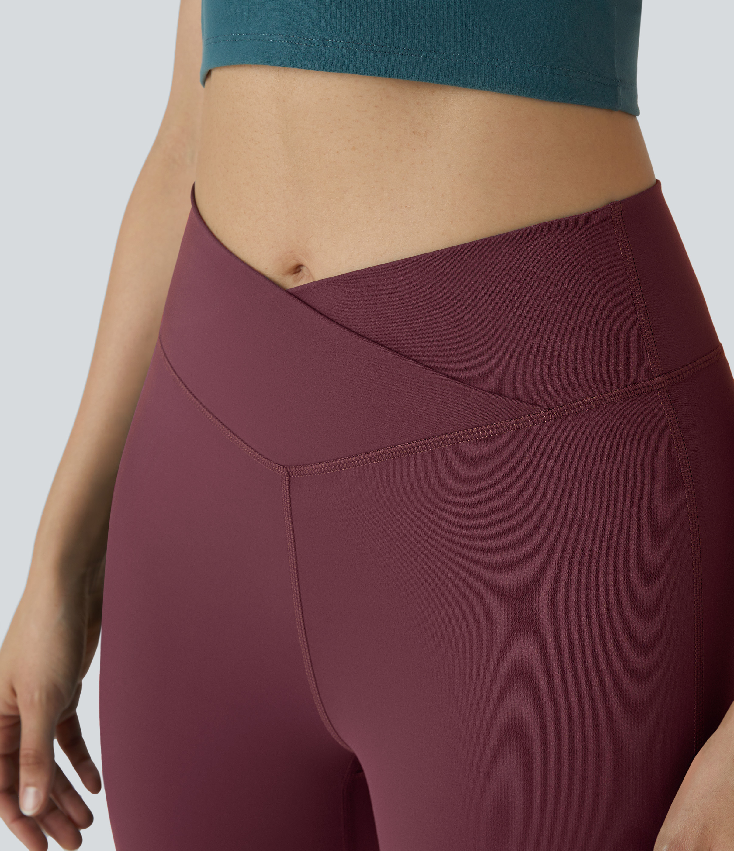 DayStretch High Waisted Crossover Flare Yoga Leggings