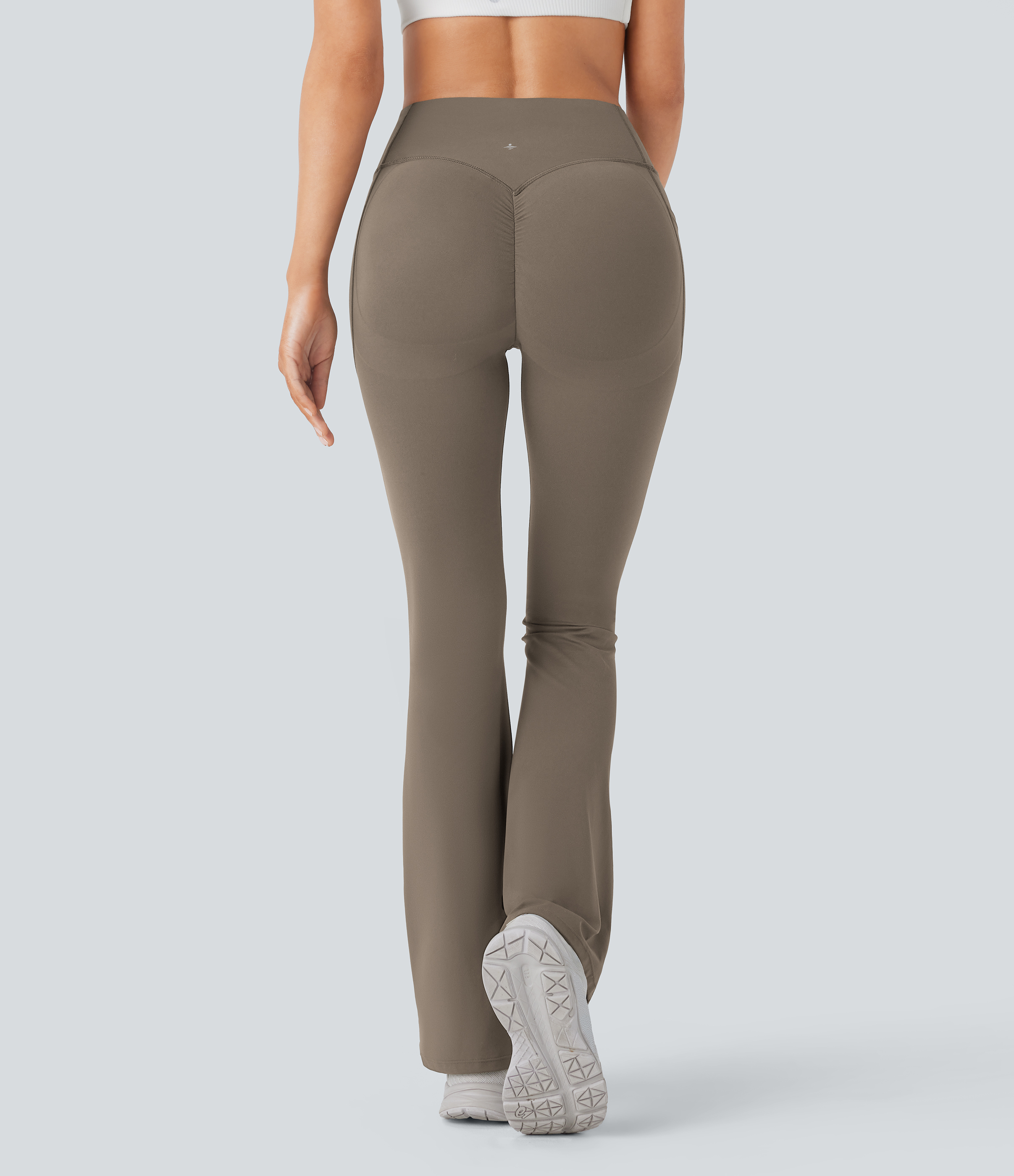 High Waisted Scrunch Butt Lifting Tummy Control Pocket Shaping Yoga Bootcut Leggings