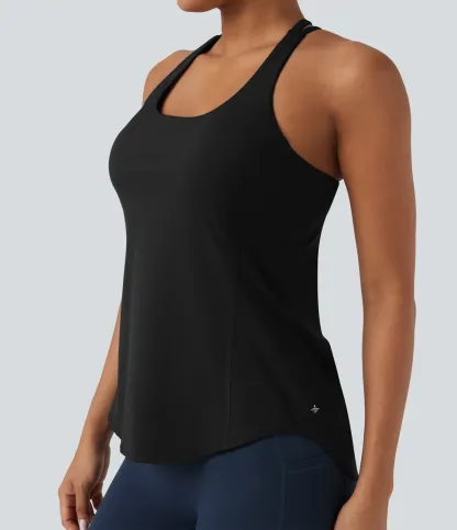 Crewneck Cross Backless Running Vest D-F Cup