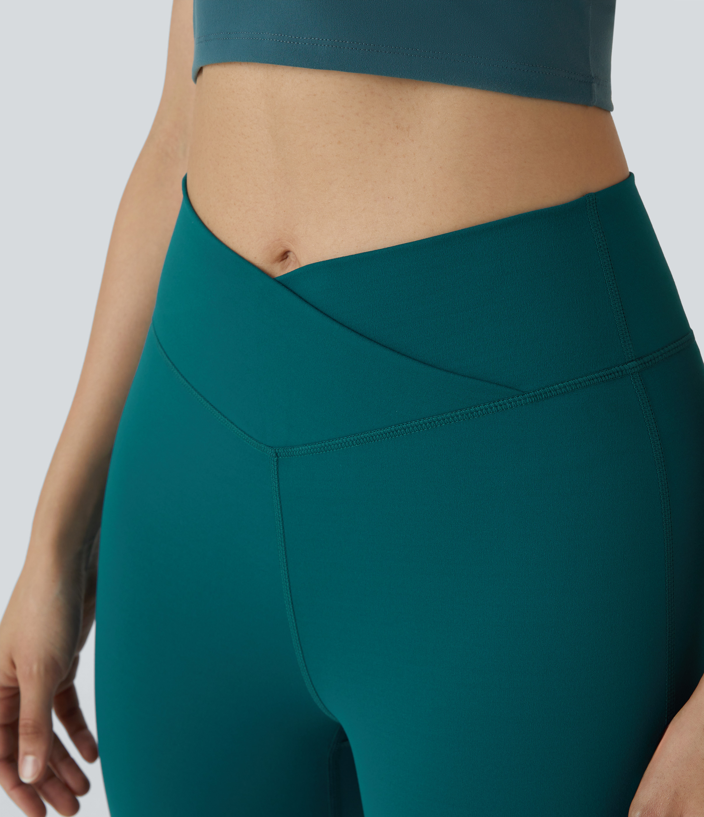 DayStretch High Waisted Crossover Flare Yoga Leggings