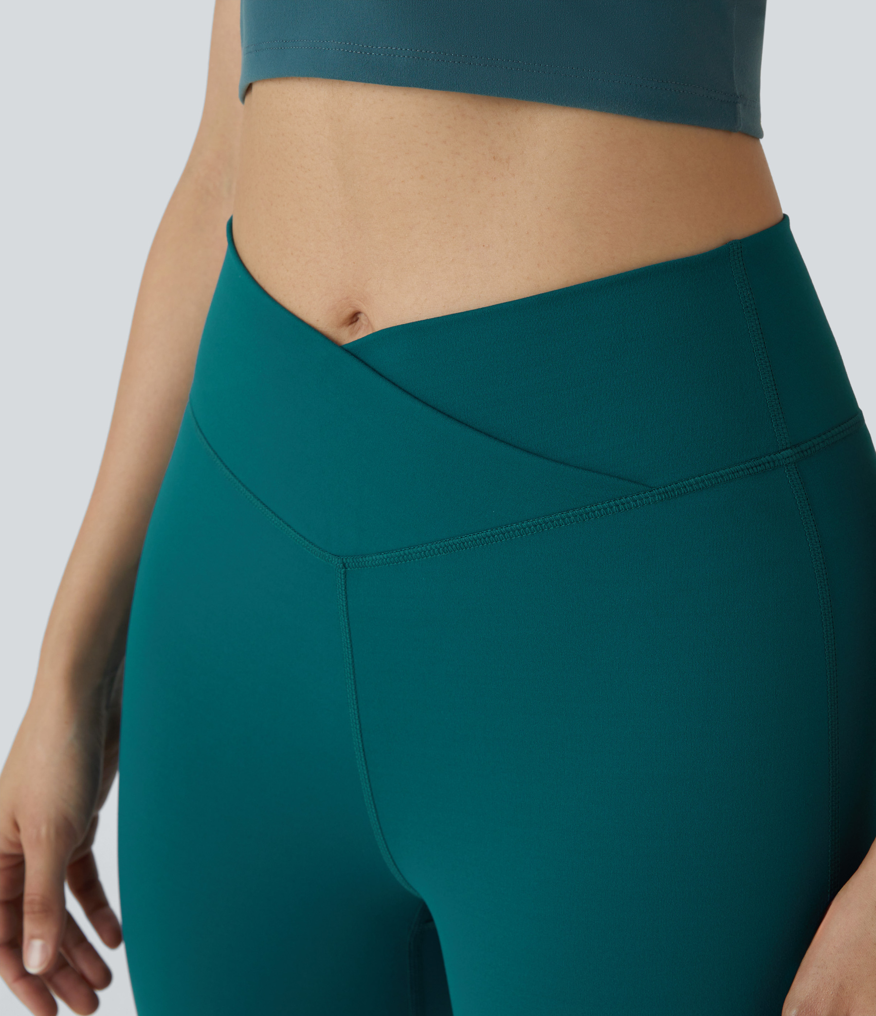 DayStretch High Waisted Crossover Flare Yoga Leggings