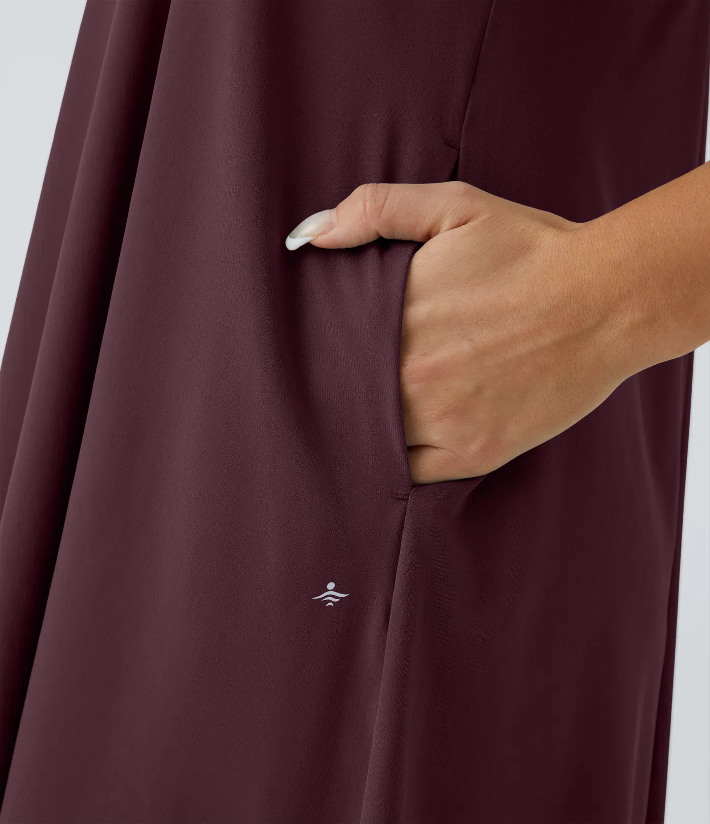 Backless Side-Pocket High-Low Hem Flowy Mid-Length Quick-Drying Casual Dress