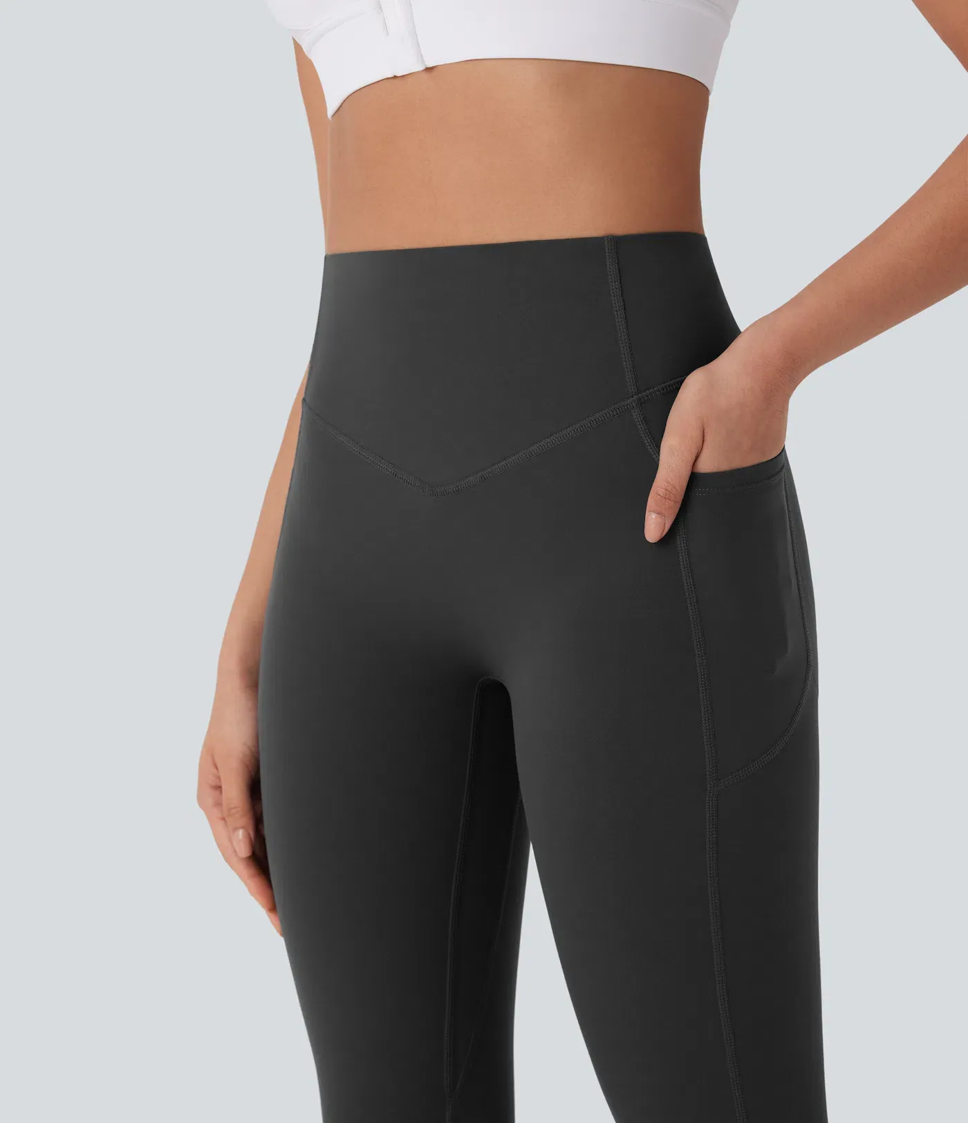 High Waisted Tummy Control Butt Lifting Ruched Pocket Shaping Yoga Leggings