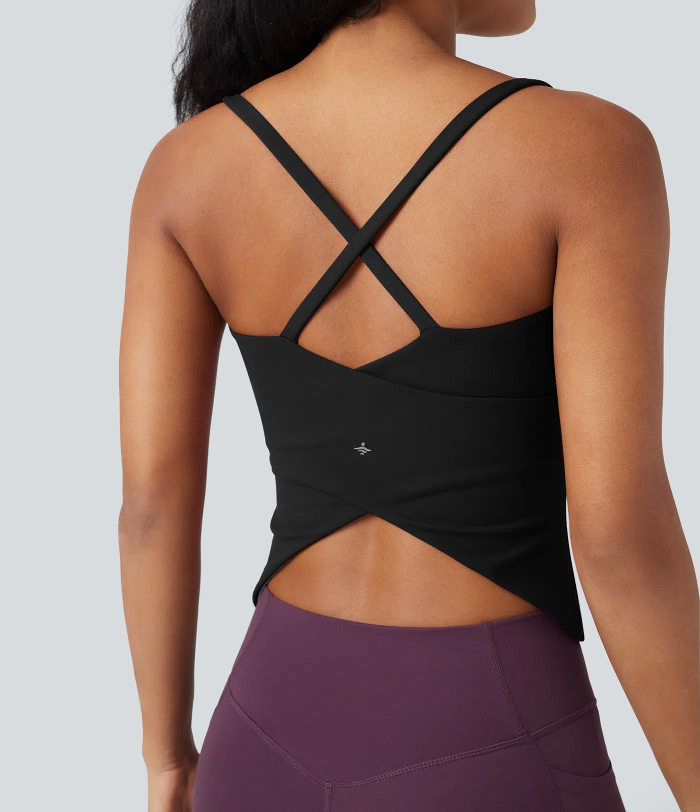 Round Neck Cross Backless Cross Hem Yoga Camisole
