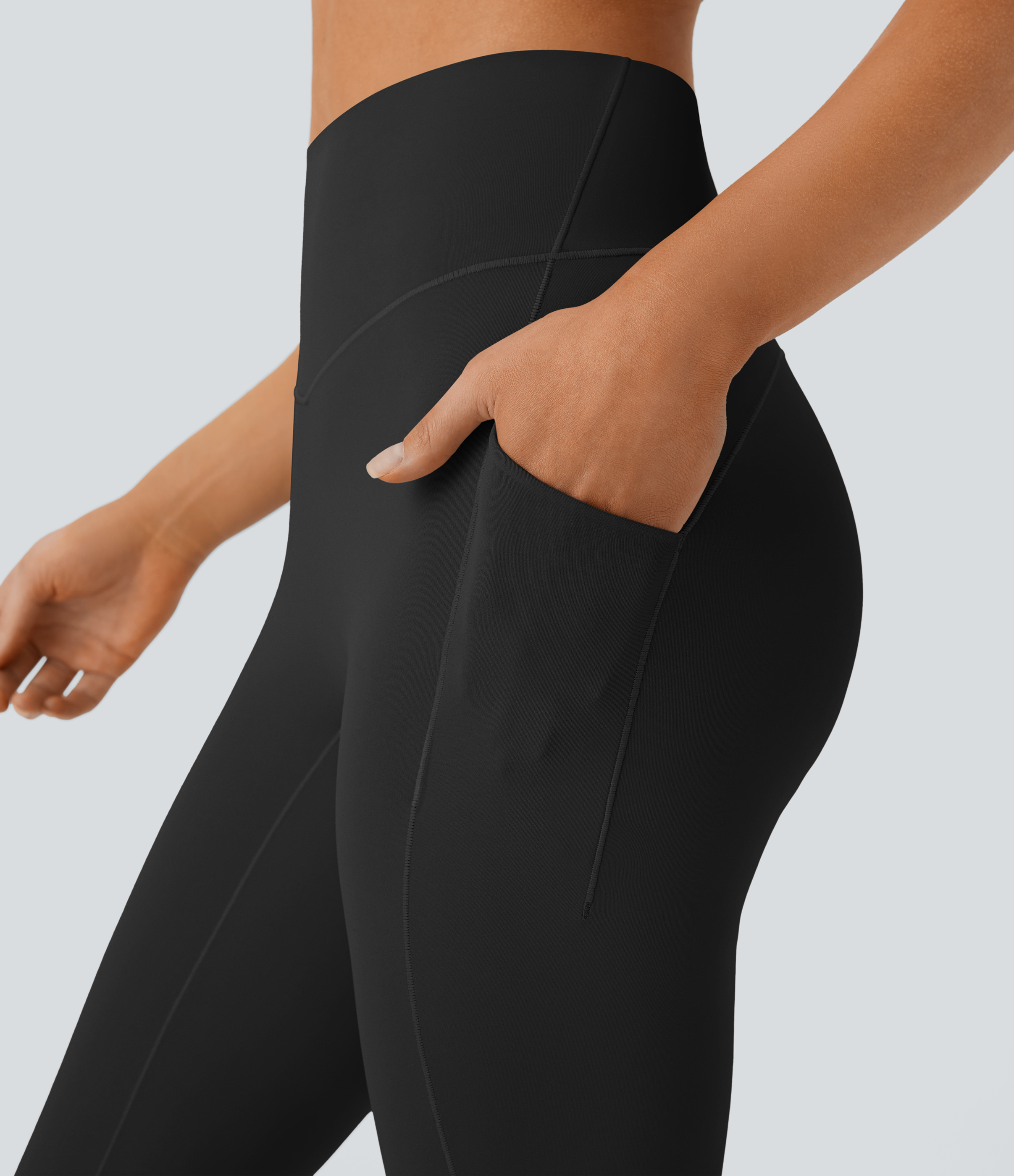 QuickDry High Waisted Tummy Control Pocket Yoga Flare Leggings