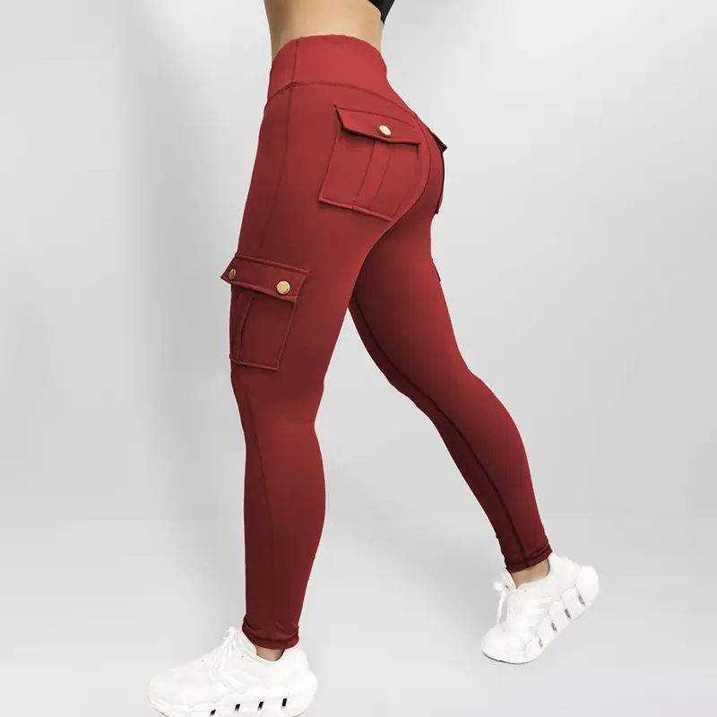Womens Butt Lifting Leggings with Flap Pockets/ High Waist Tummy Control Workout Cargo Leggings/High Waist Tummy Control Leggings Yoga Pants Gym Sportswear Bottoms