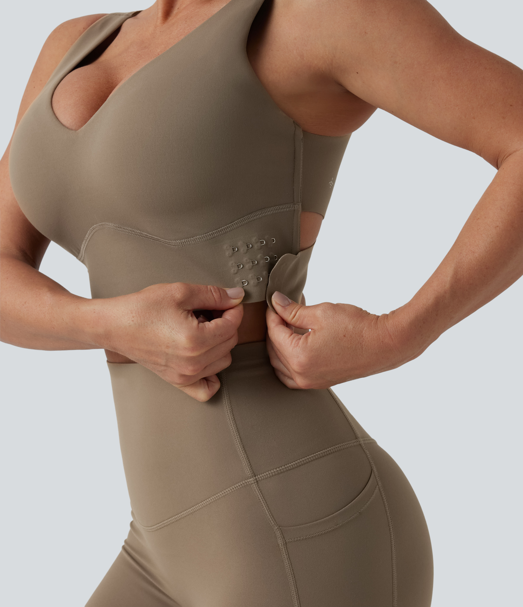 Medium Support V Neck Push-Up Training Sports Bra D-F Cups